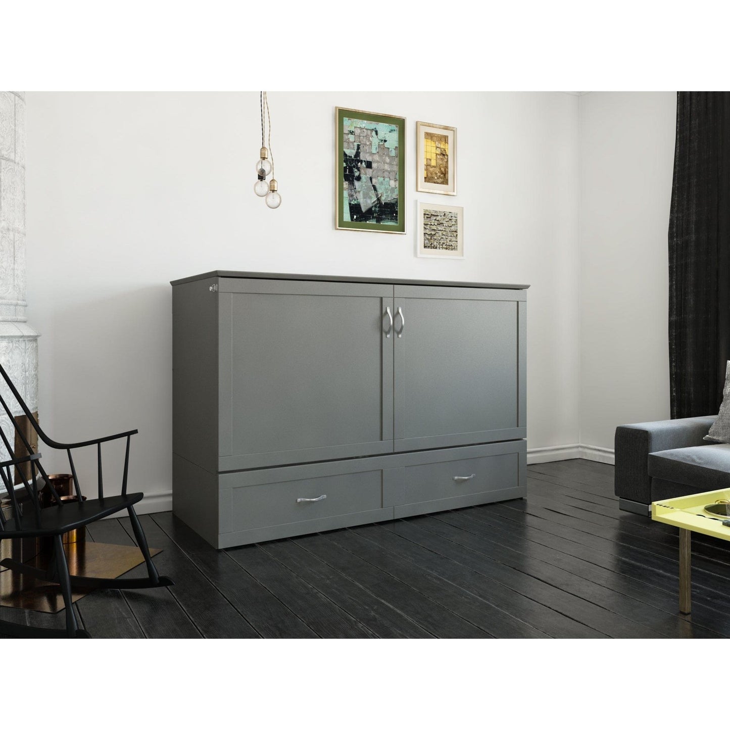 AFI Furnishings Hamilton Murphy Bed Chest Queen with Charging Station