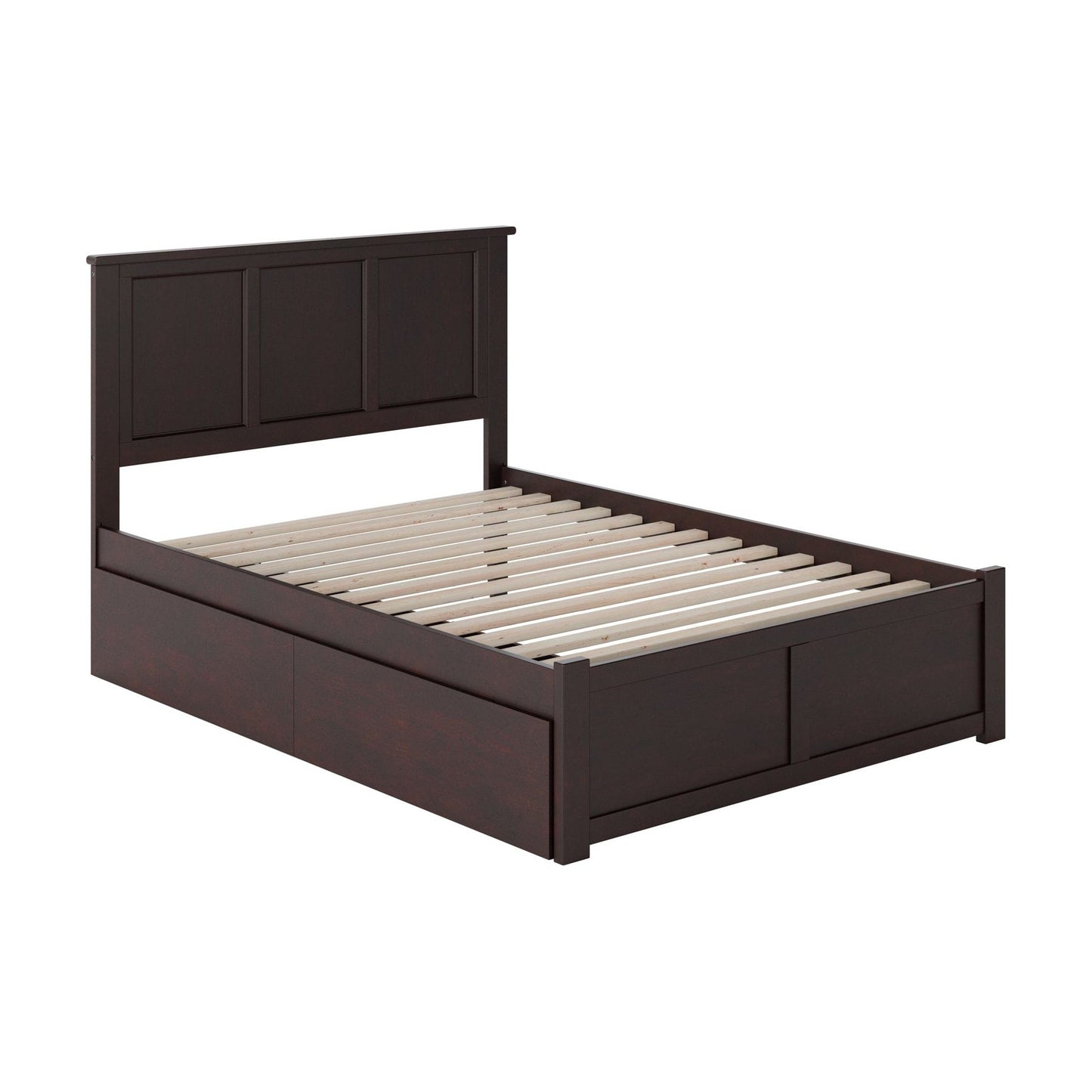 AFI Furnishings Madison Full Platform Bed with Flat Panel Foot Board and 2 Urban Bed Drawers