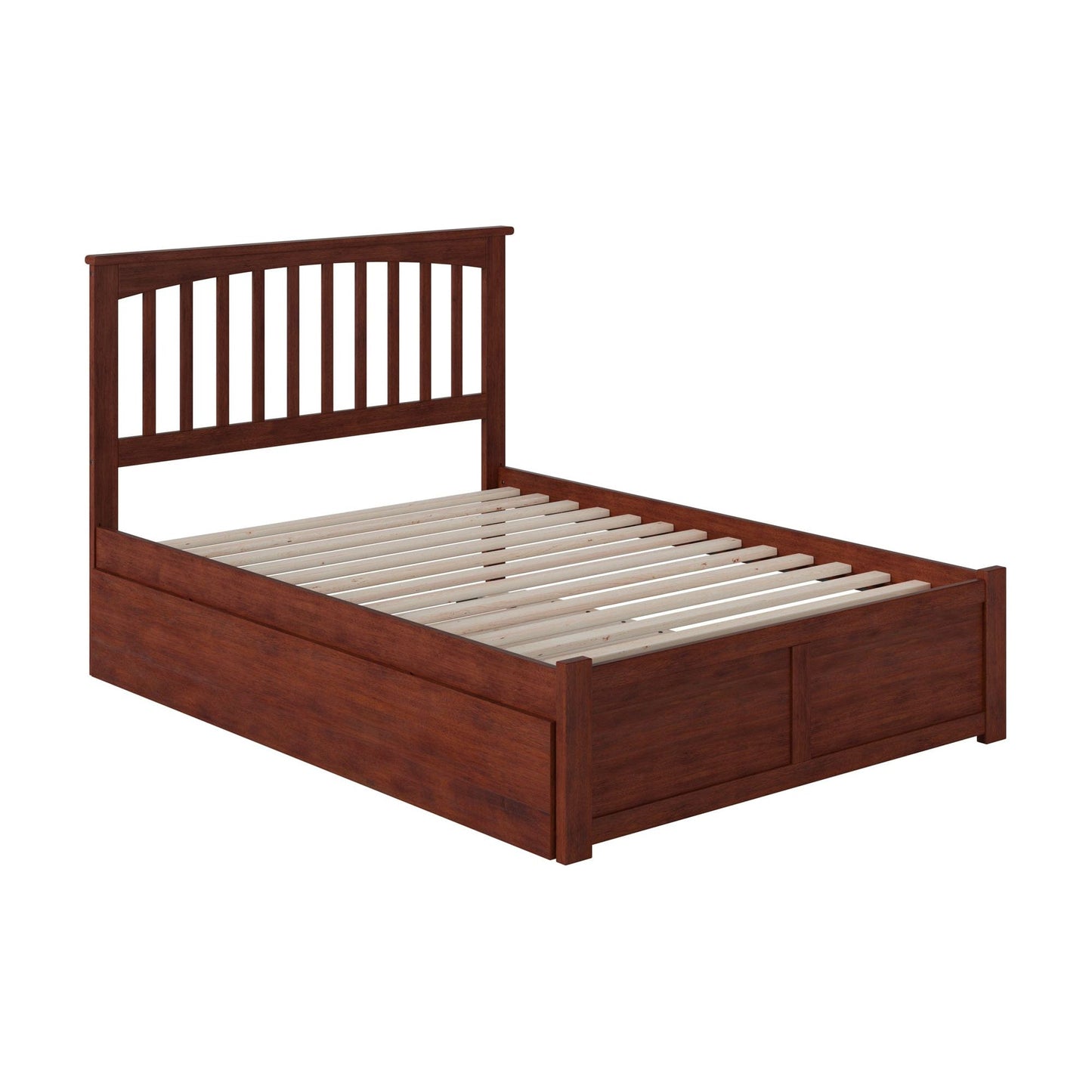 AFI Furnishings Mission Full Platform Bed with Flat Panel Foot Board and Full Size Urban Trundle Bed