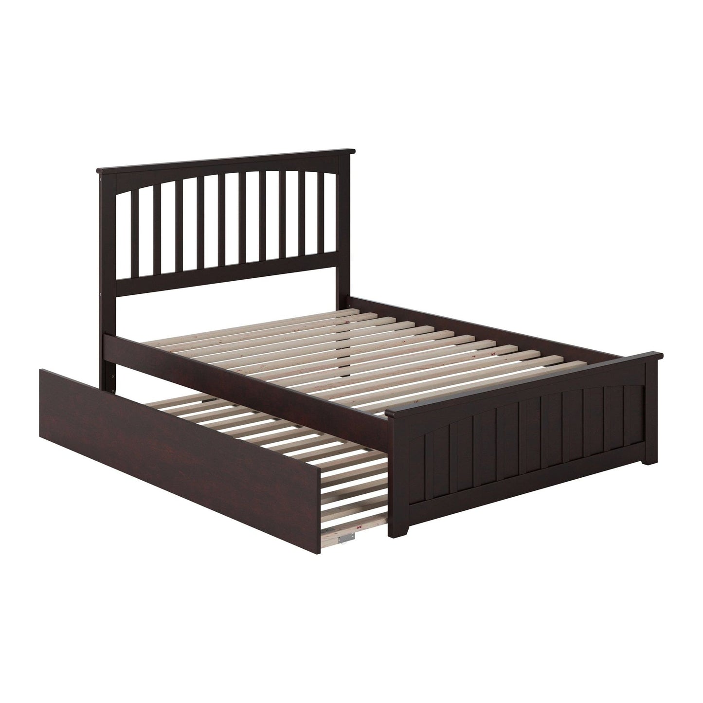 AFI Furnishings Mission Full Platform Bed with Matching Foot Board with Twin Size Urban Trundle Bed