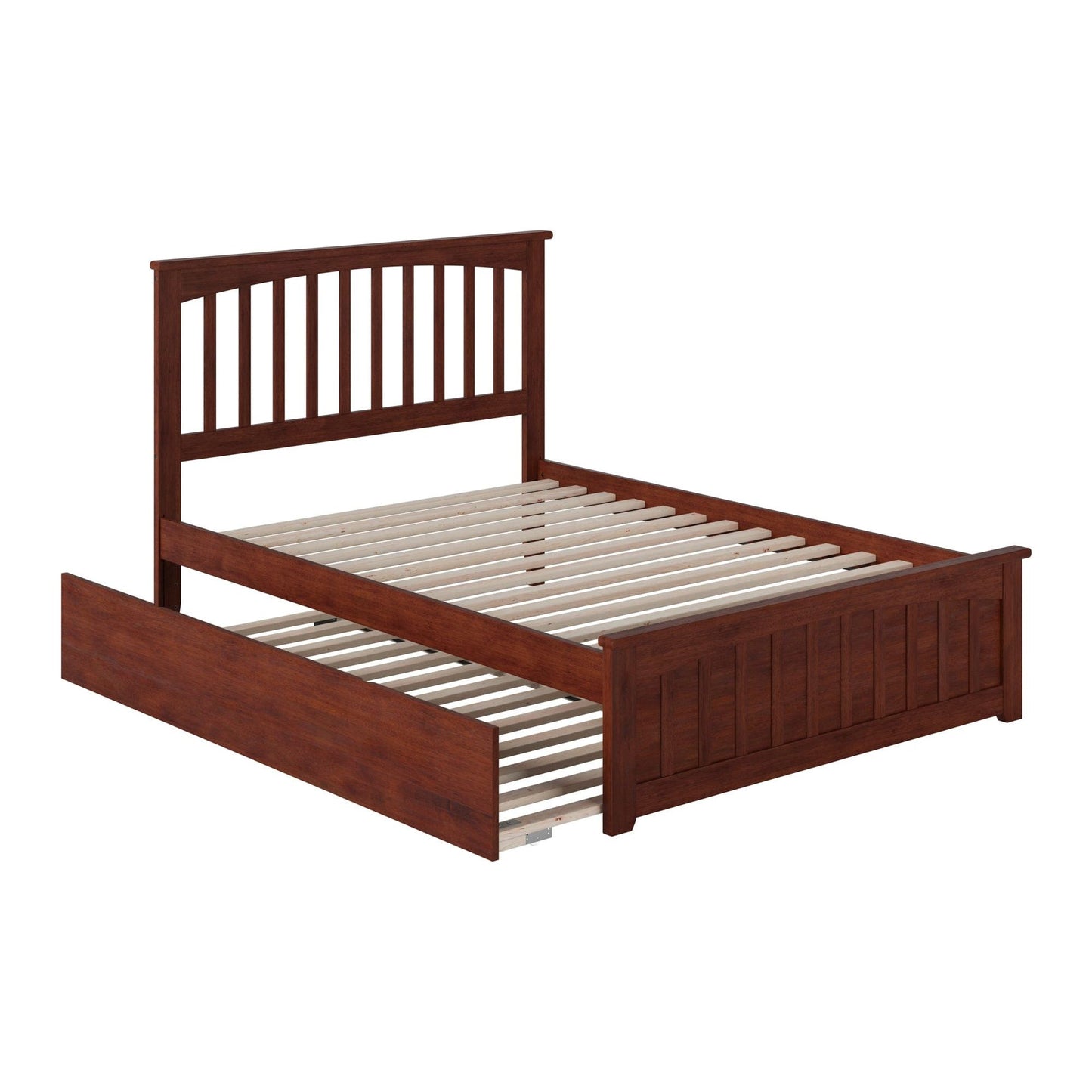 AFI Furnishings Mission Full Platform Bed with Matching Foot Board with Twin Size Urban Trundle Bed