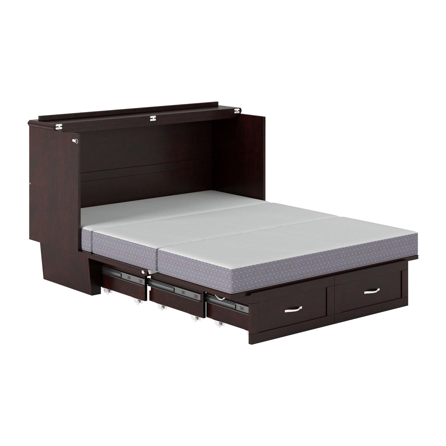 AFI Furnishings Monroe Murphy Bed Chest Queen with Charging Station and Mattress