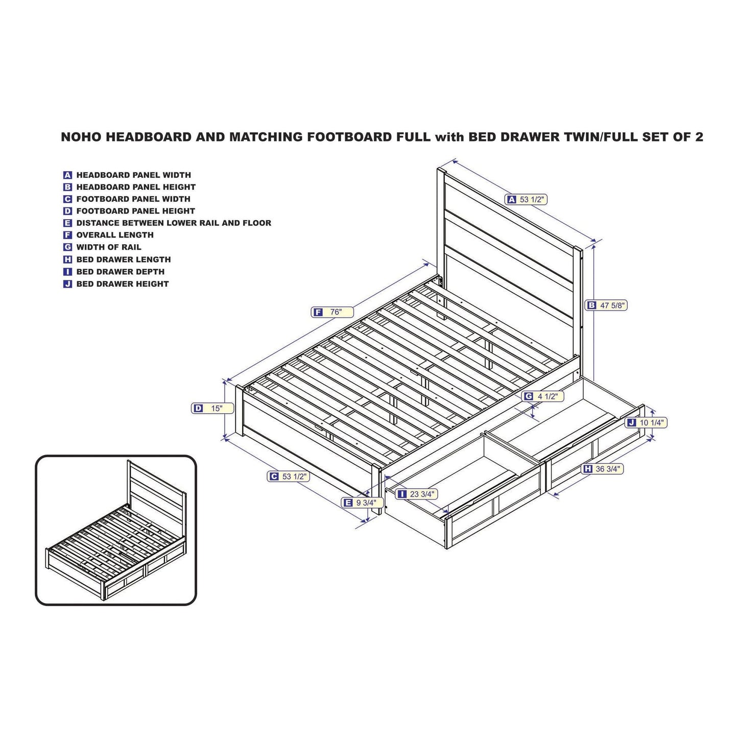 AFI Furnishings NoHo Full Bed with Footboard and 2 Drawers in Espresso