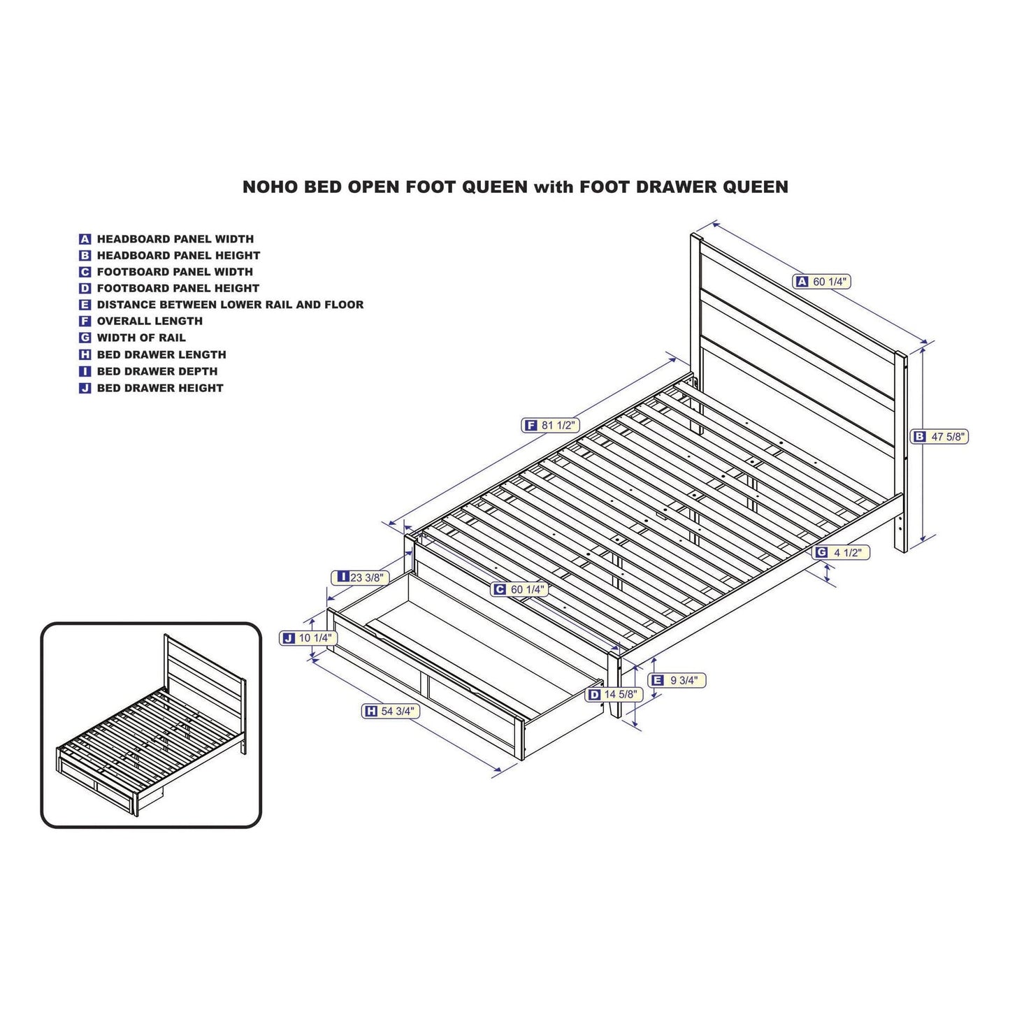 AFI Furnishings NoHo Queen Bed with Foot Drawer in Espresso