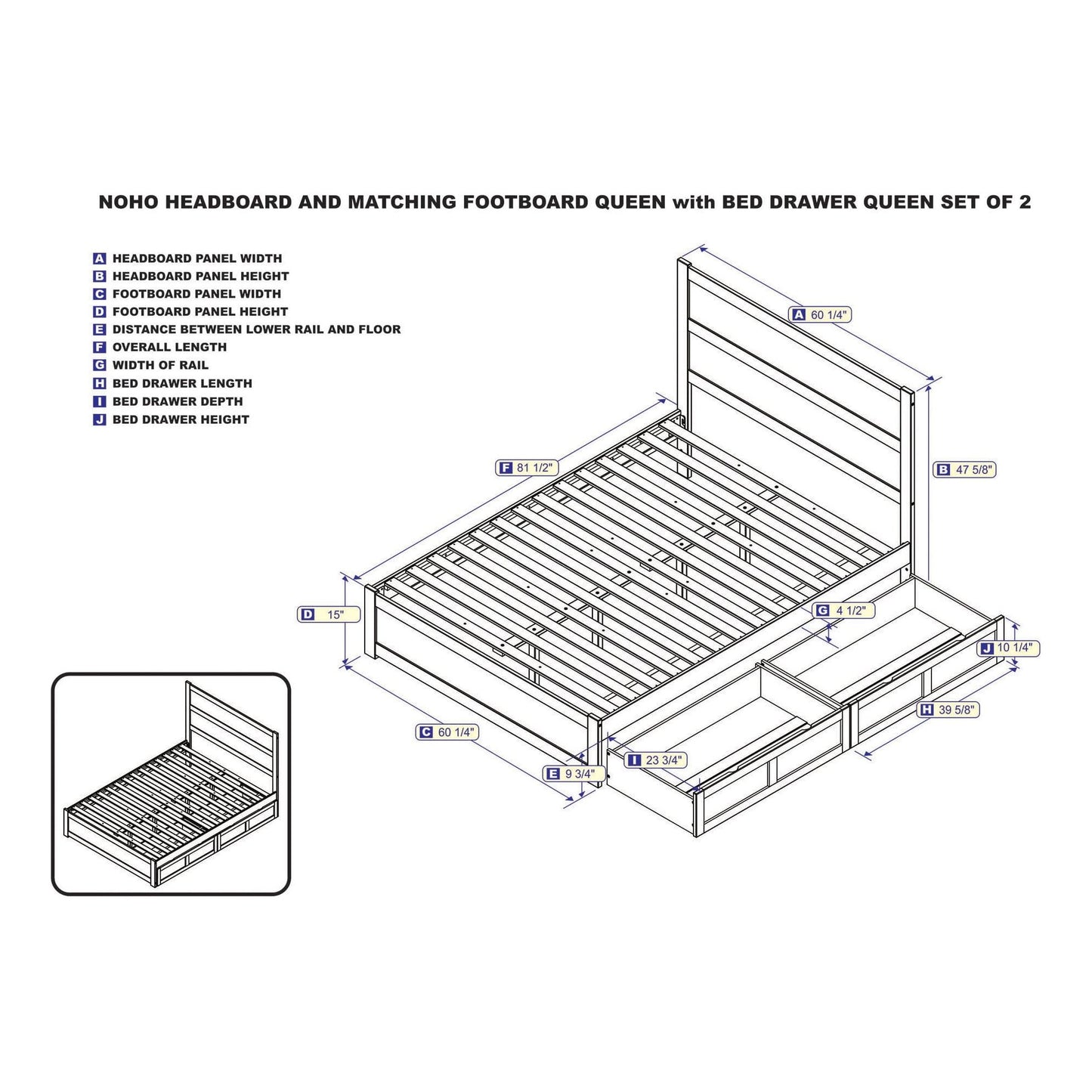 AFI Furnishings NoHo Queen Bed with Footboard and 2 Drawers in Espresso AG9163441