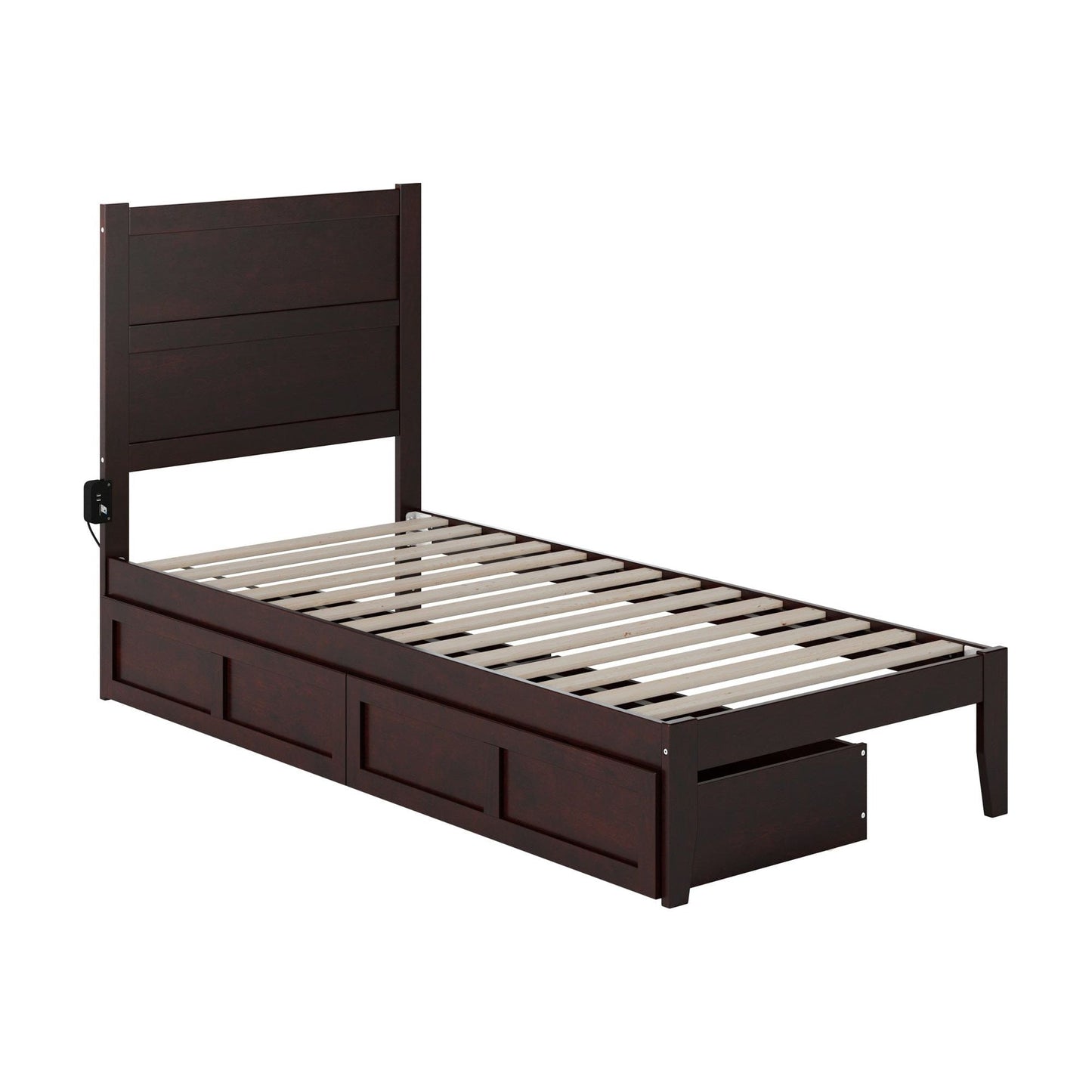 AFI Furnishings NoHo Twin Extra Long Bed with 2 Drawers in Espresso AG9113411