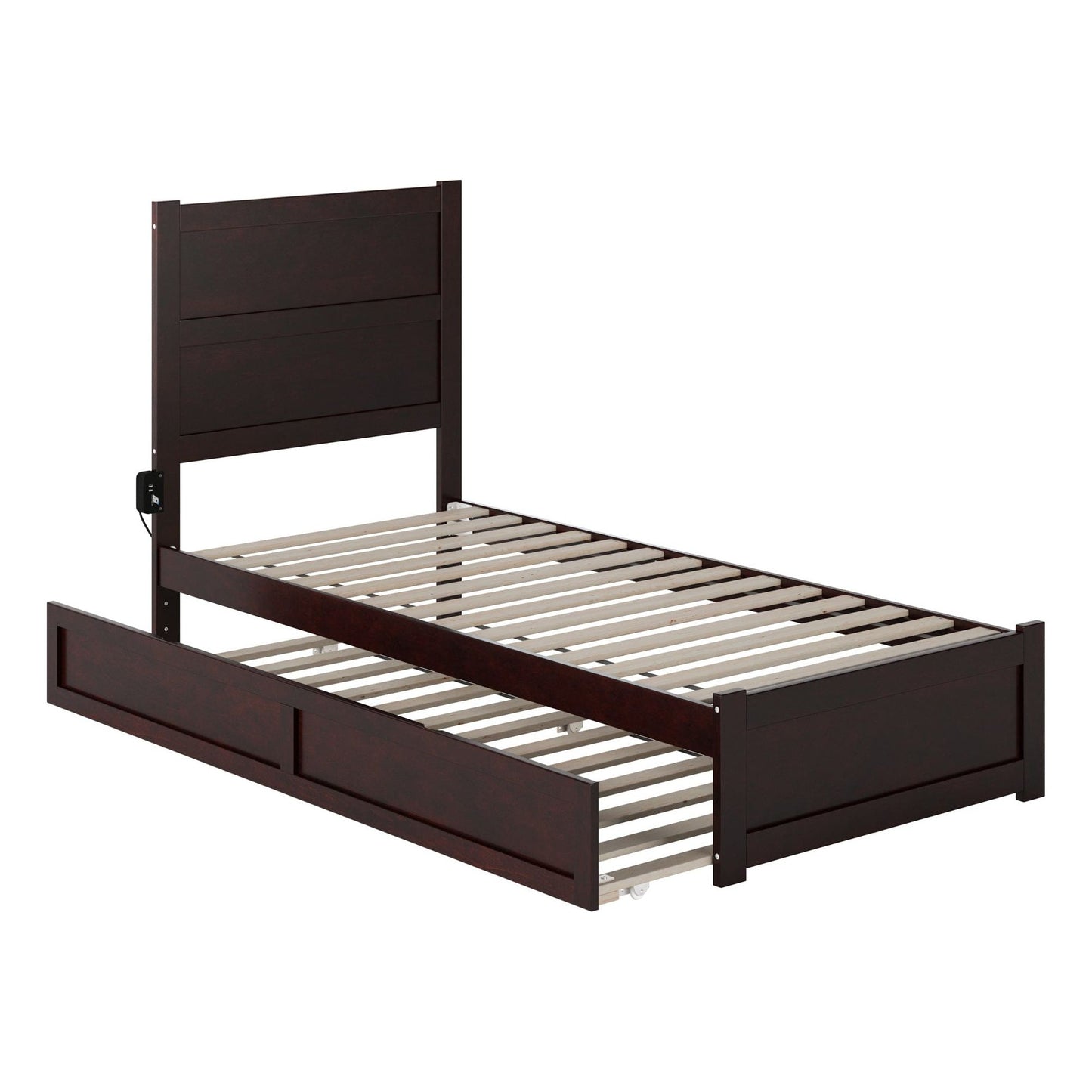 AFI Furnishings NoHo Twin Extra Long Bed with Footboard and Twin Extra Long Trundle in Espresso AG9161111