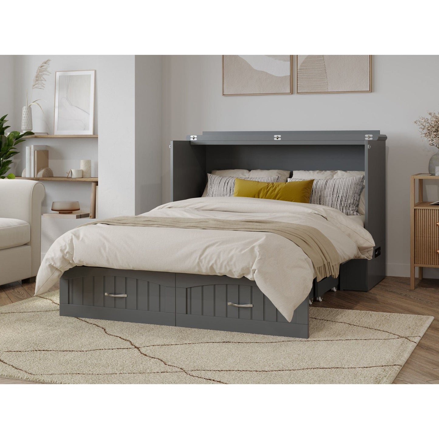 AFI Furnishings Southampton Full Murphy Bed Chest Grey AC613142