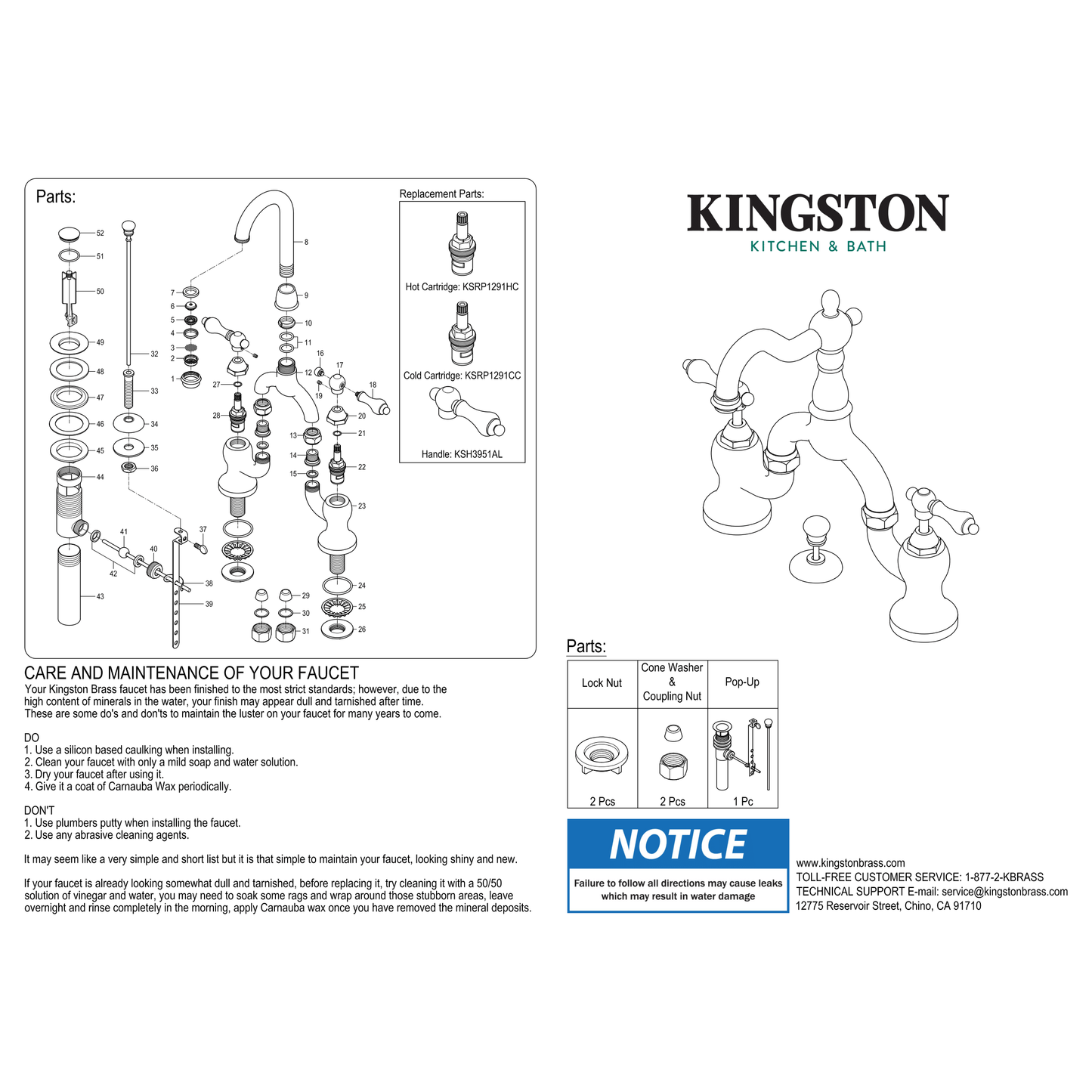 Kingston Brass Kingston Brass English Country Bridge Bathroom Faucet with Brass Pop-Up, Brushed Brass KS7997AL