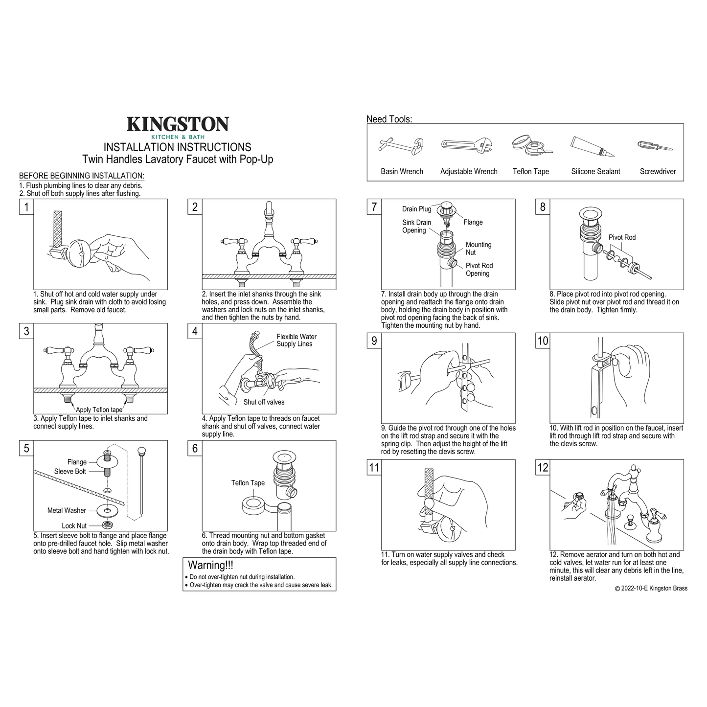 Kingston Brass Kingston Brass English Country Bridge Bathroom Faucet with Brass Pop-Up, Brushed Nickel KS7978AL