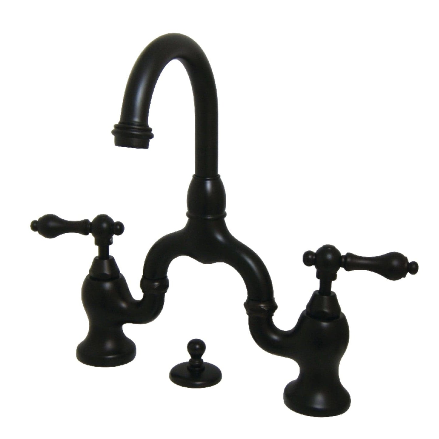 Kingston Brass Kingston Brass English Country Bridge Bathroom Faucet with Brass Pop-Up, Oil Rubbed Bronze KS7995AL