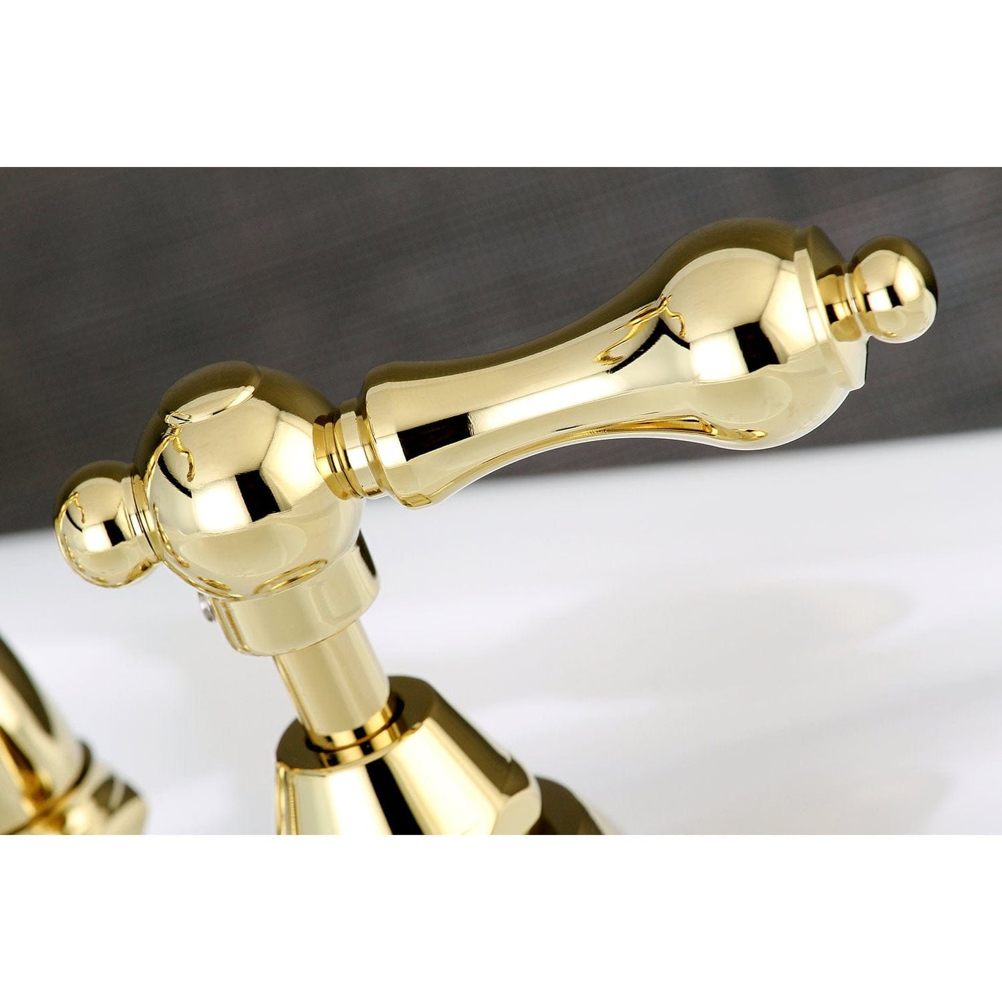 Kingston Brass Kingston Brass English Country Bridge Bathroom Faucet with Brass Pop-Up, Polished Brass KS7972AL