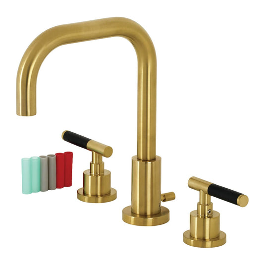 Kingston Brass Kingston Brass FSC8933CKL Kaiser Widespread Bathroom Faucet with Brass Pop-Up, Brushed Brass FSC8933CKL