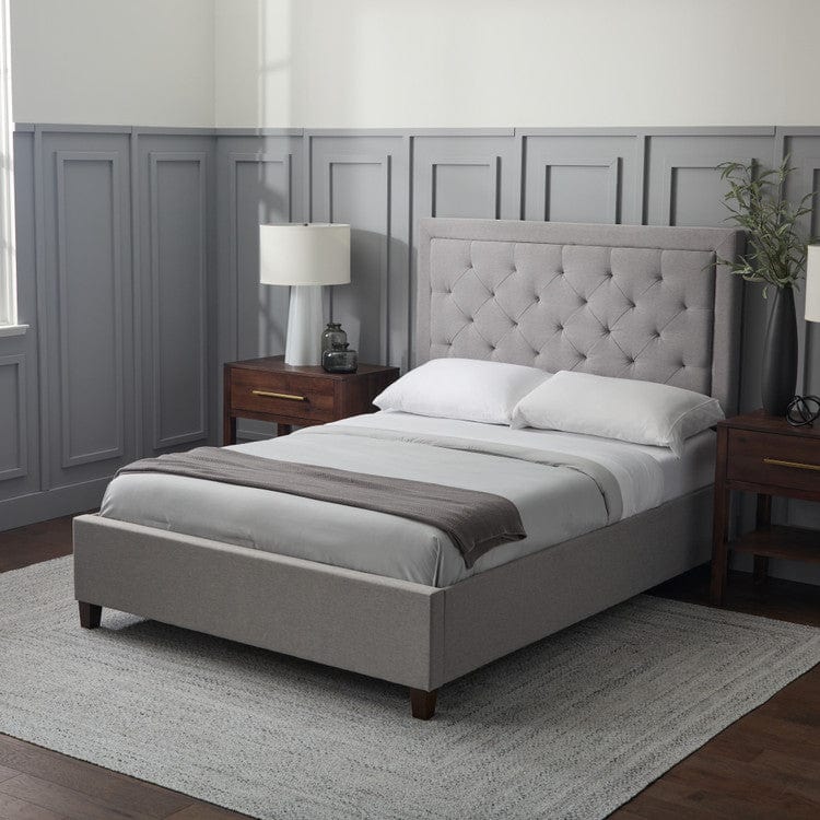 Malouf Malouf Eastman Platform California King Bed Base in Stone STCKSTEASTPL