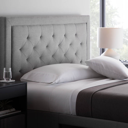 Malouf Malouf Hennessy Headboard Queen in Stone STQQSTHENNHB