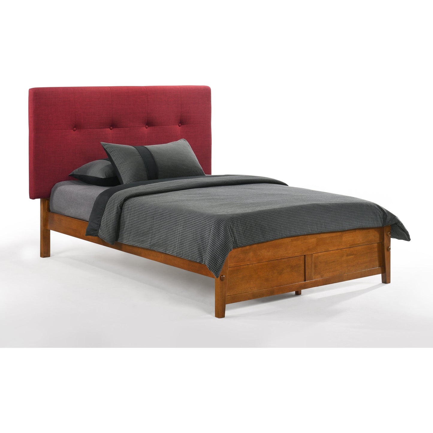 Night And Day Paprika California King Bed in Grey with Cherry Finish  Frame (P Series)