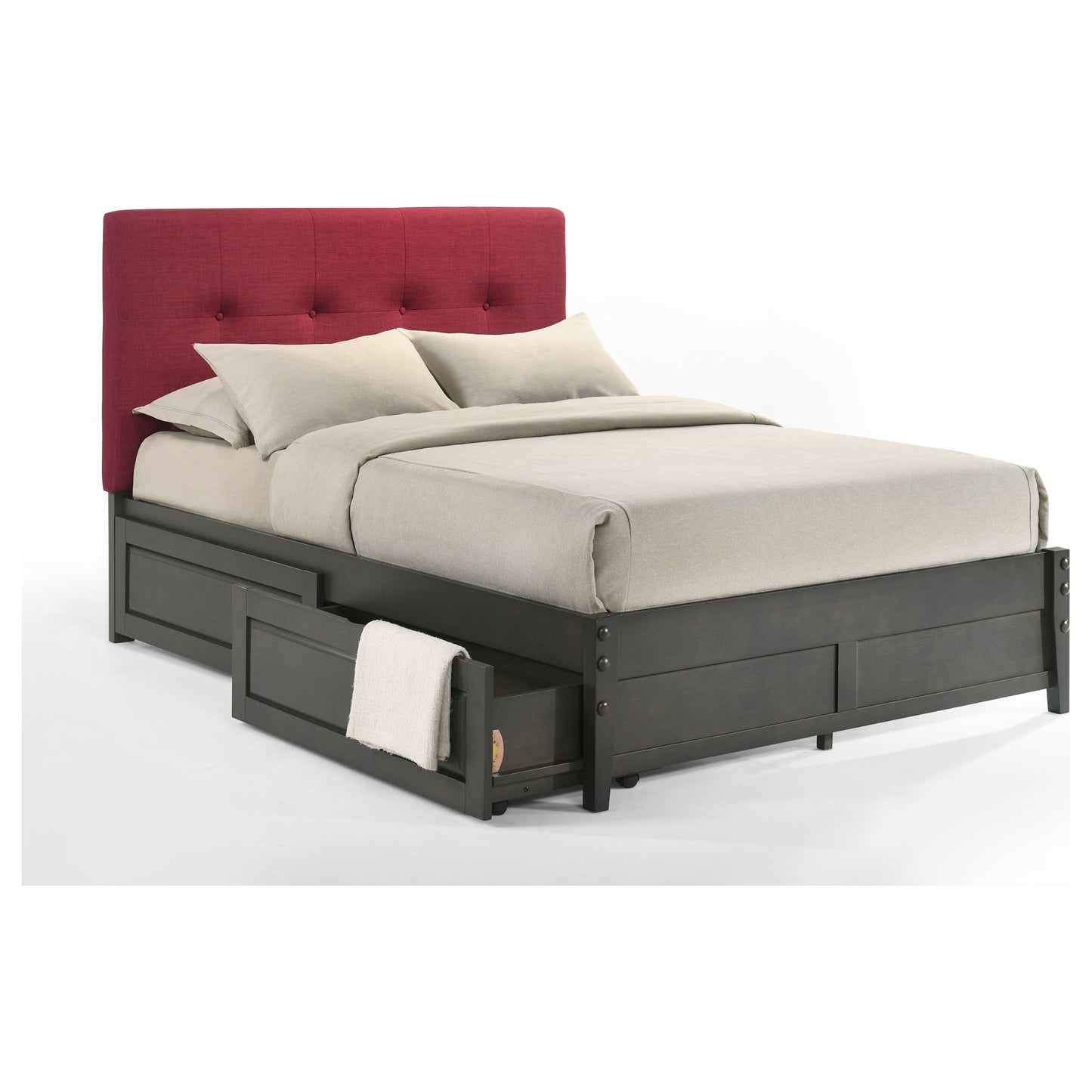 Night and Day Paprika Full Bed in Red with Stonewash Finish Frame (K Series)