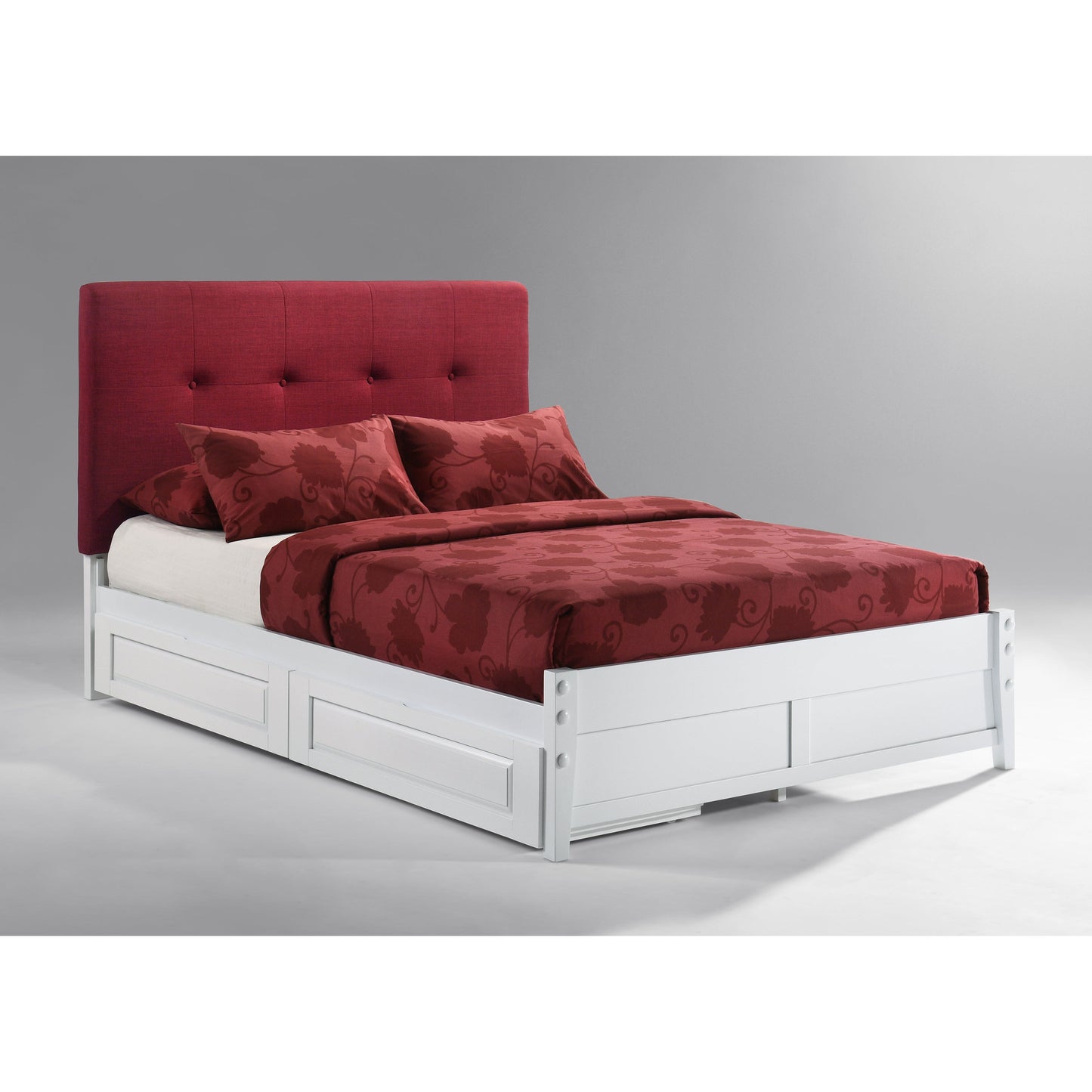 Night and Day Paprika Queen Bed in Teal with White Finish Frame (K Series)