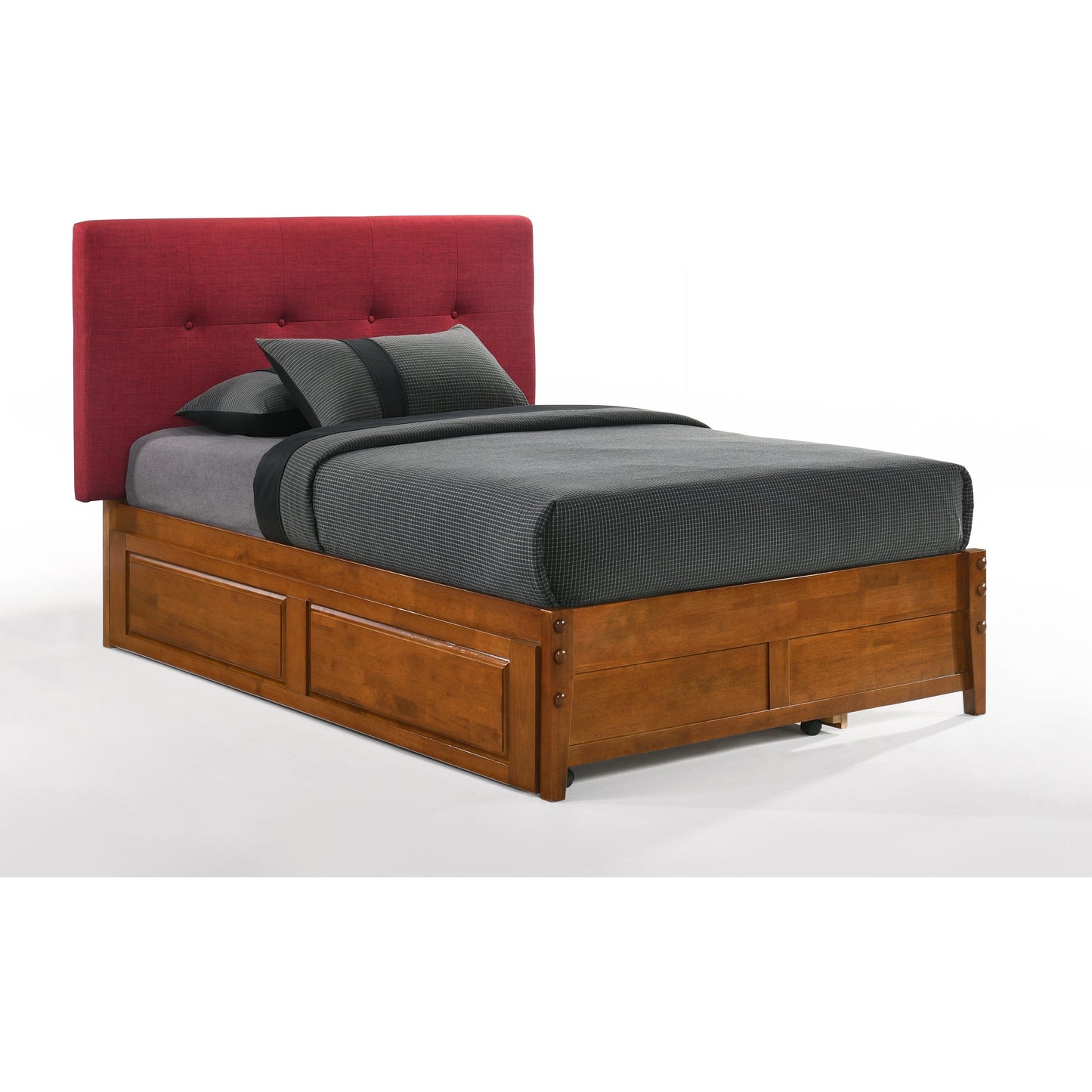 Night and Day Paprika Twin Bed in Grey with Cherry Finish Frame (K Series)