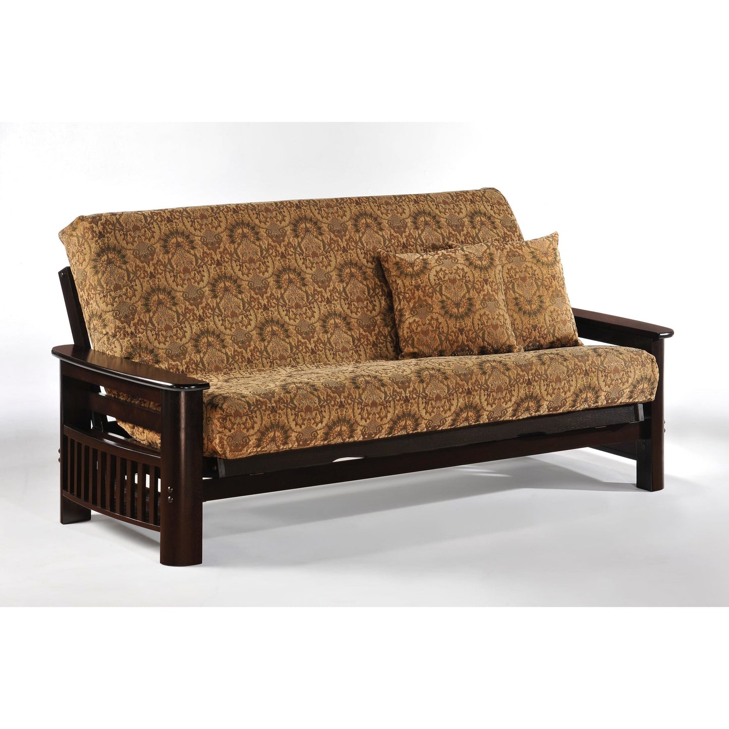 Night and Day Portofino Queen Futon Frame in black walnut finish Chocolate