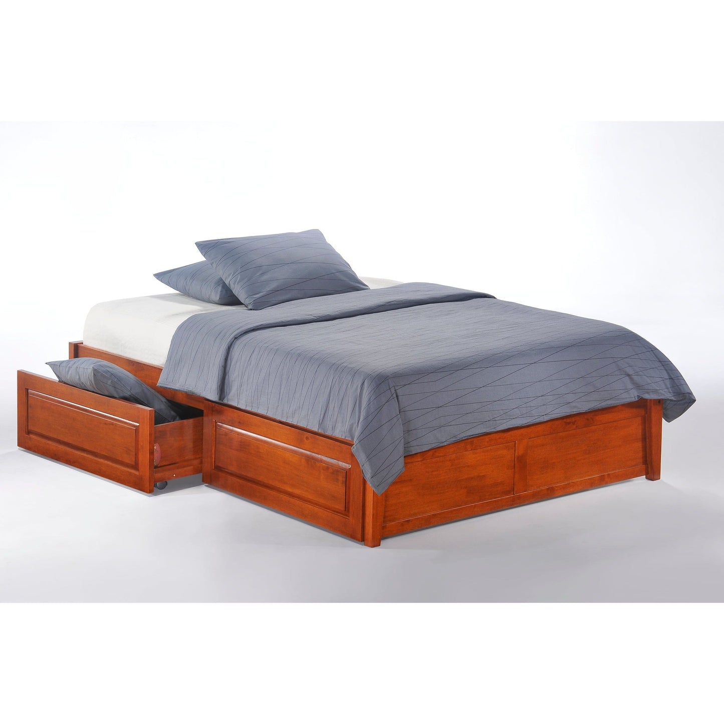 Night and Day Queen Basic Platform Bed in cherry finish (K Series)