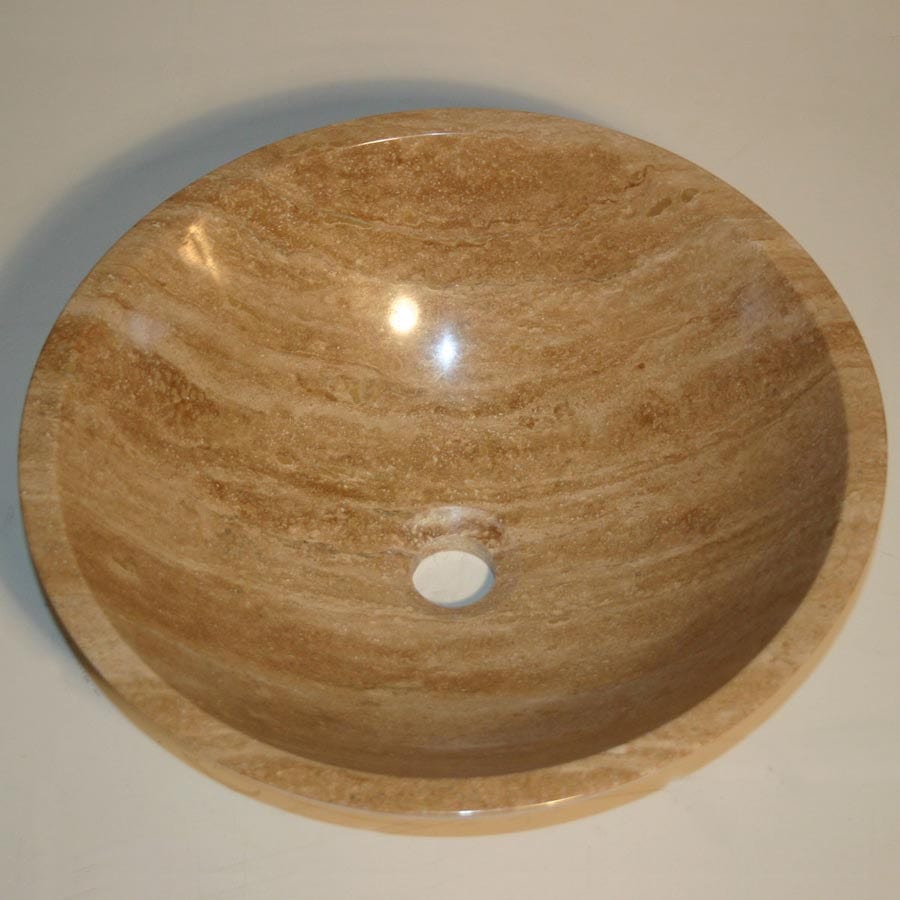 Silkroad Exclusive Silkroad Exclusive 16.5” Travertine Stone Vessel without rim SRS-0029B-P