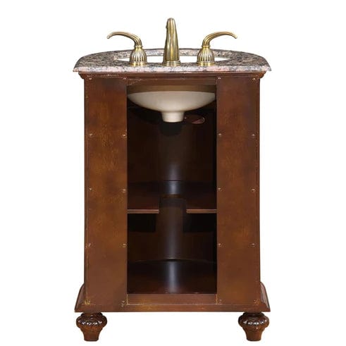 Silkroad Exclusive Silkroad Exclusive  24" Baltic Granite Single Sink Bathroom Vanity HYP-0135-BB-UIC-24