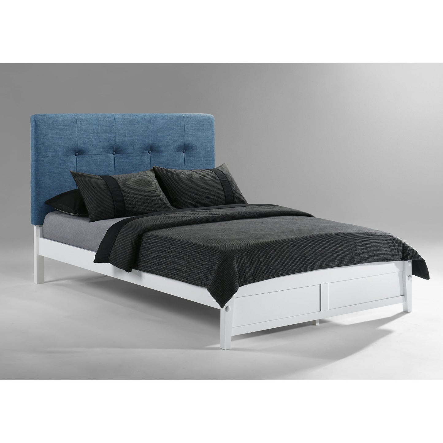 The Bedroom Emporium Paprika Twin Bed in Teal with White Finish Frame (K Series)