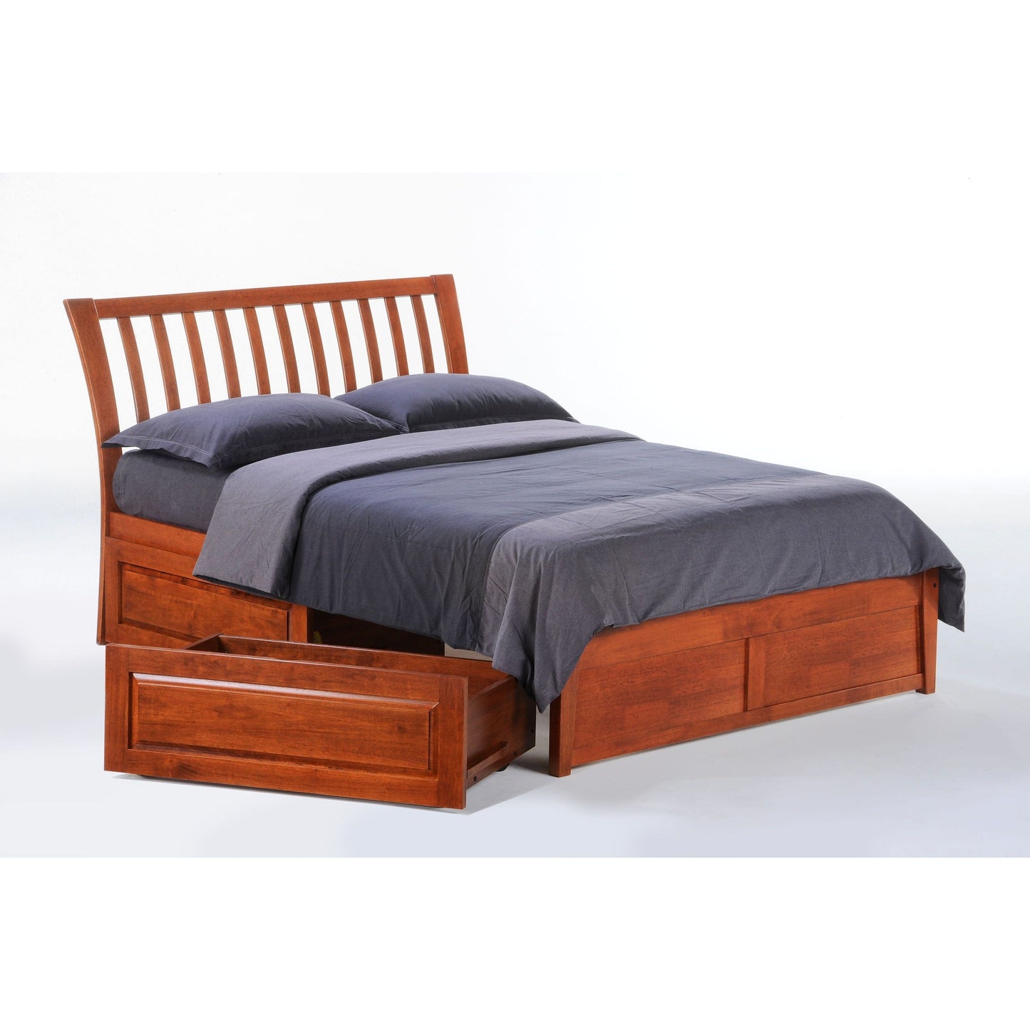 The Bedroom Emporium Twin K Series Nutmeg Bed in cherry finish