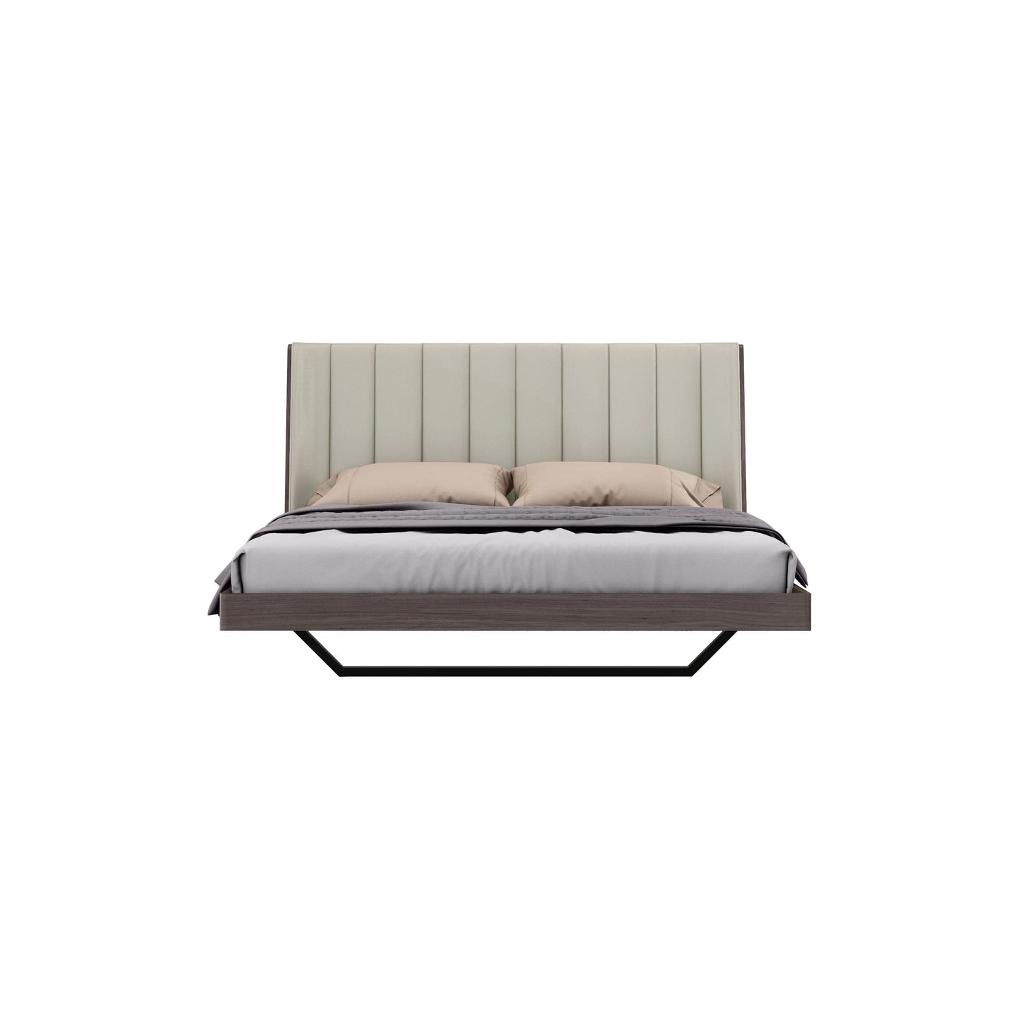 Whiteline Modern Living Whiteline Berlin King Bed BK1754-CNUT/LGRY