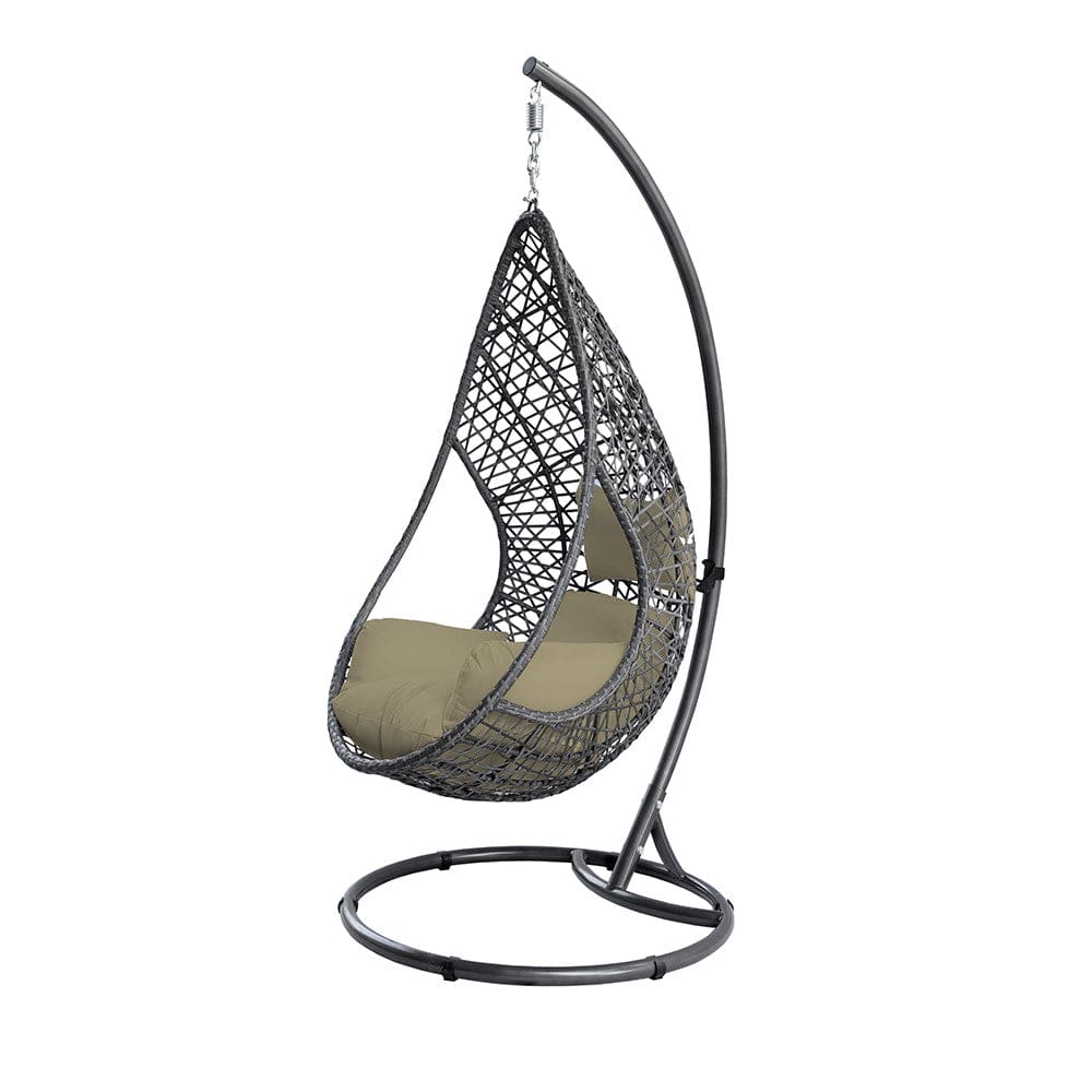 Whiteline Modern Living Whiteline Bravo Outdoor Egg Chair Grey EG1684-GRY/WHT