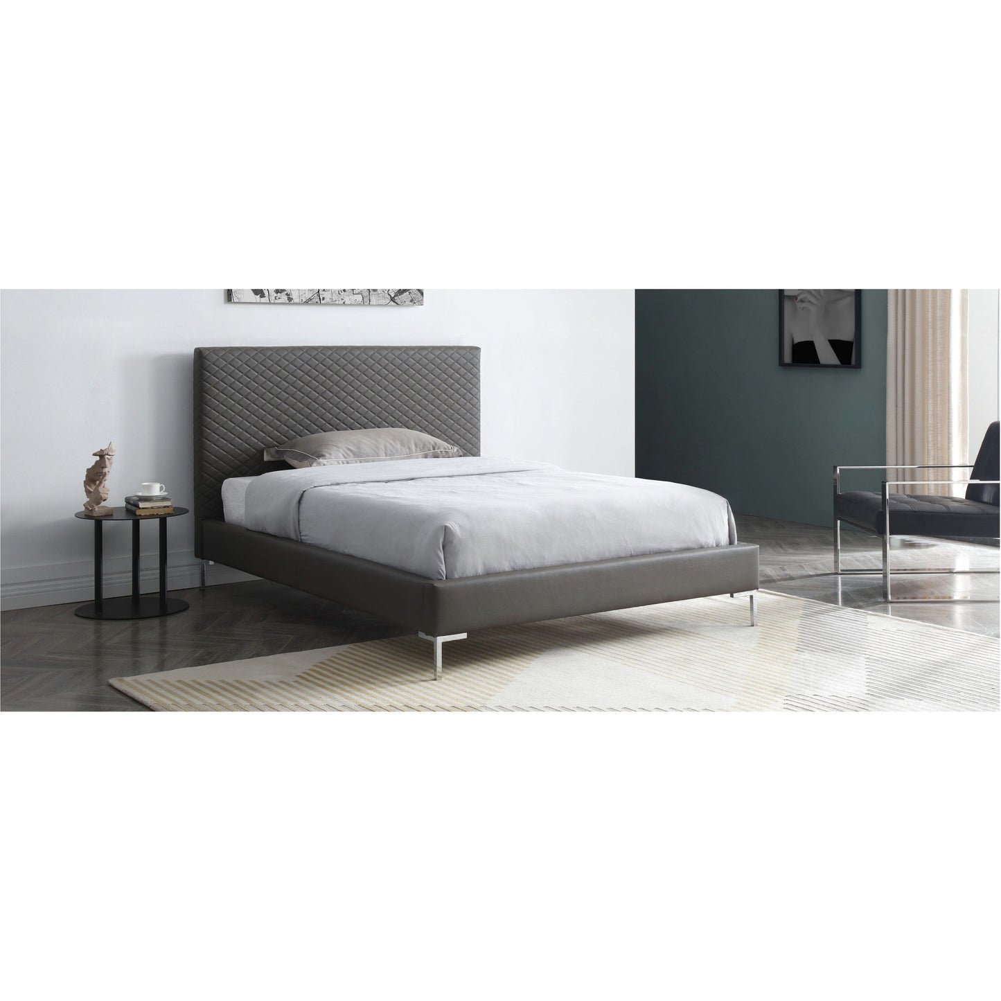 Whiteline Modern Living Whiteline Liz Full Bed Dark Grey BF1689P-DGRY