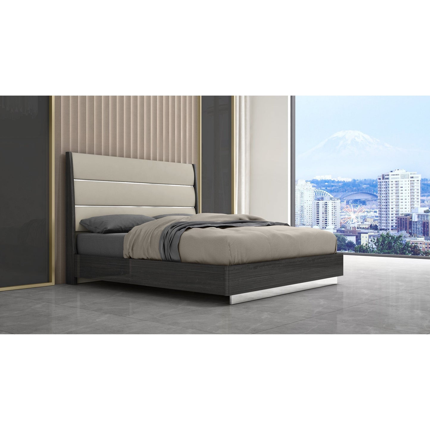 Whiteline Modern Living Whiteline Pino King Bed BK1752-DGRY/LGRY