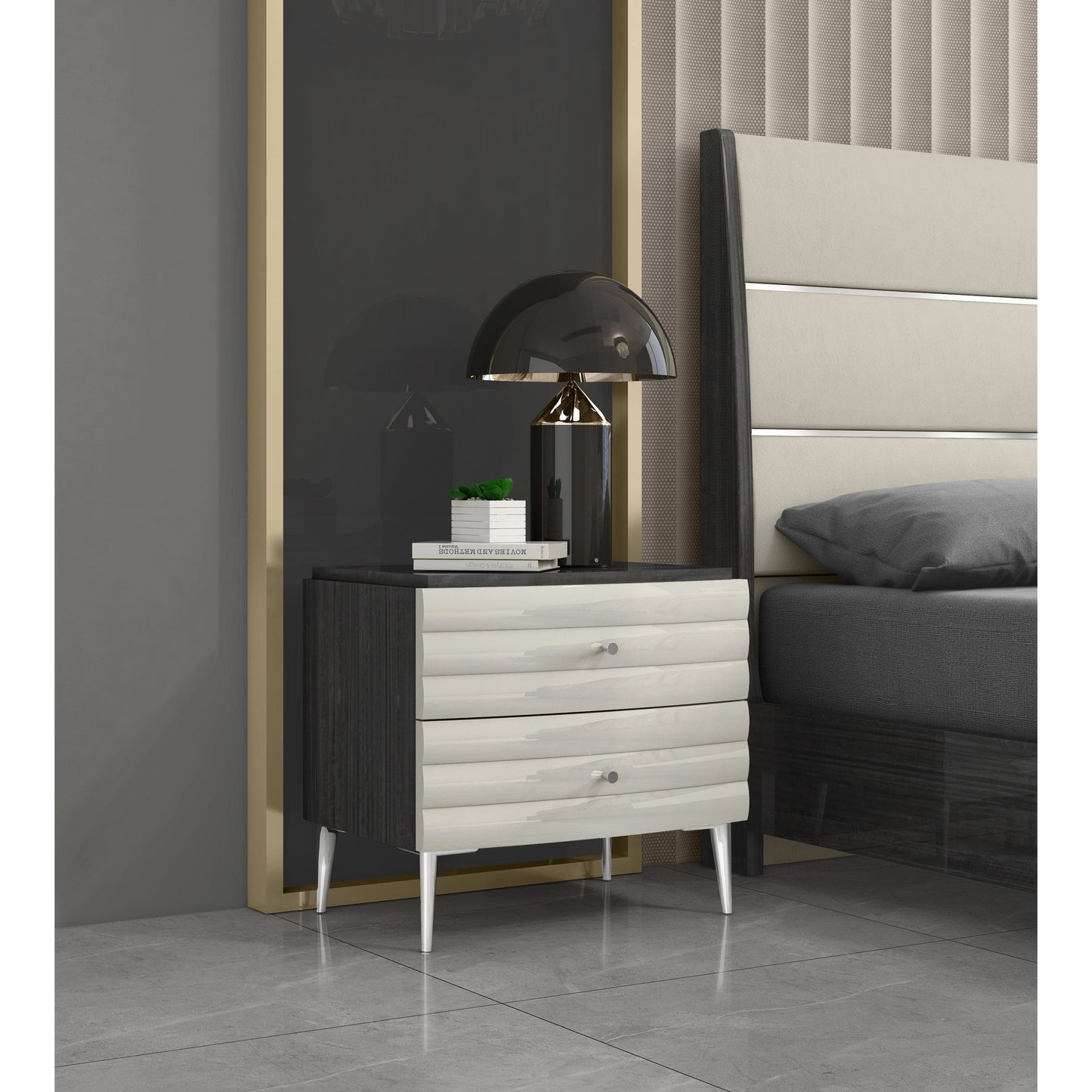 Whiteline Modern Living Whiteline Pino Night Stand NS1752-DGRY/LGRY