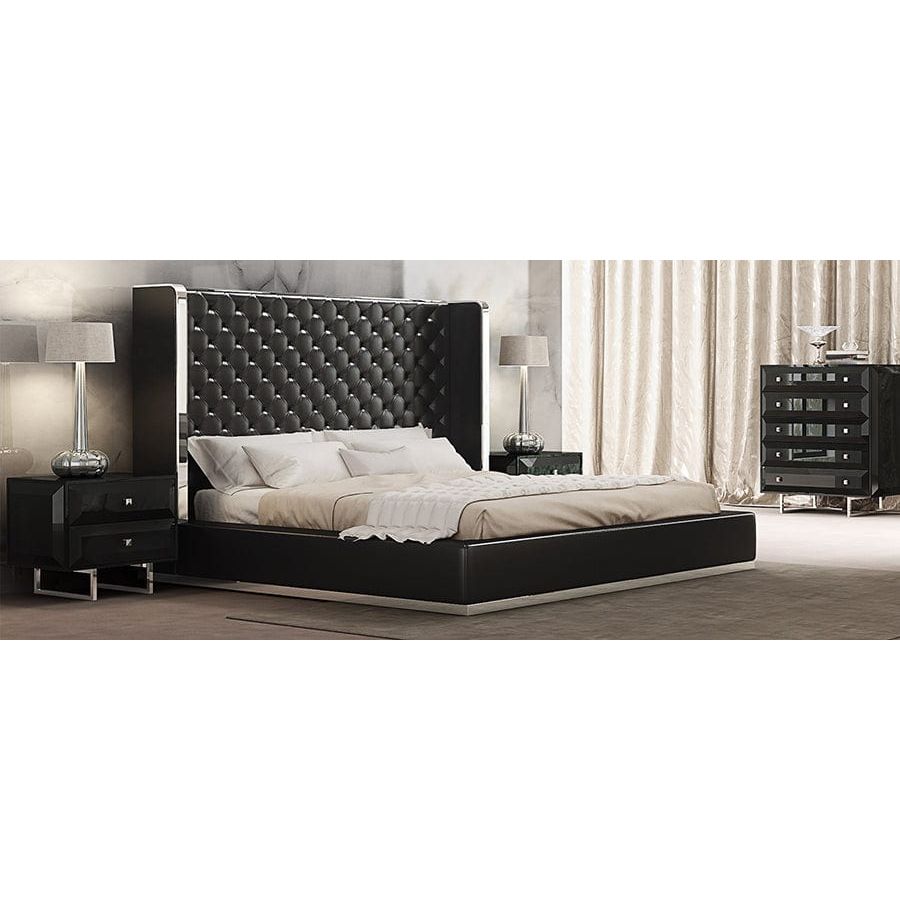 Whitelline Modern Living Abrazo King Bed Black BK1356P-BLK