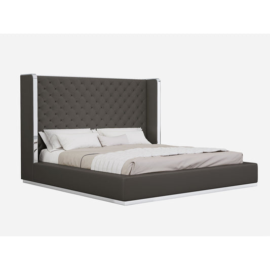 Whitelline Modern Living Abrazo King Bed Dark Grey BK1356P-DGRY