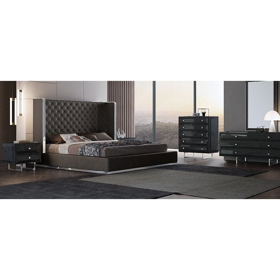 Whitelline Modern Living Abrazo King Bed Dark Grey BK1356P-DGRY