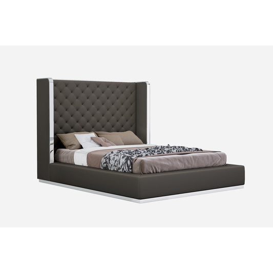 Whitelline Modern Living Abrazo Queen Bed Dark Grey BQ1356P-DGRY