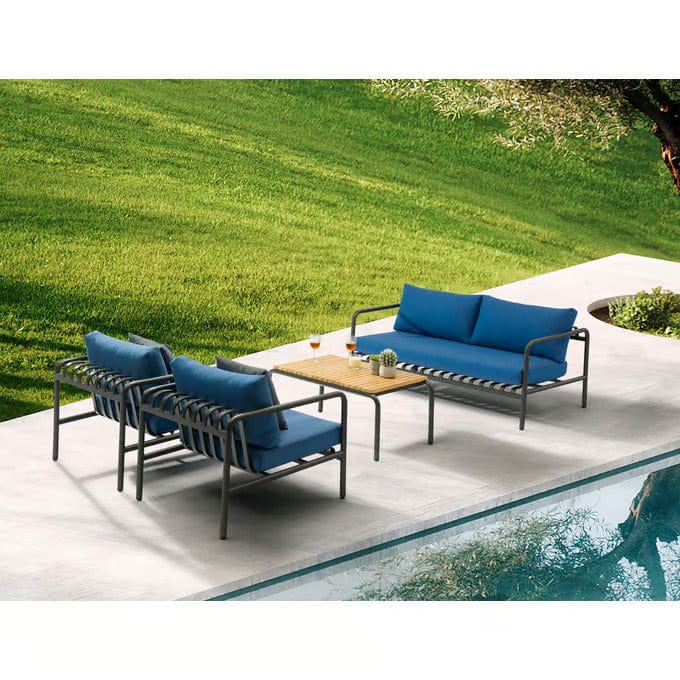 Whitelline Modern Living Whiteline Andrea 4-Piece Outdoor Living Collection COL1833-BLU