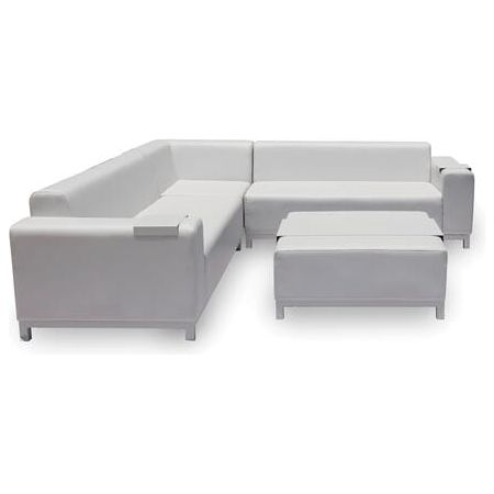 Whitelline Modern Living Whiteline Andrew 5-Piece Outdoor Living Collection COL1595-WHT