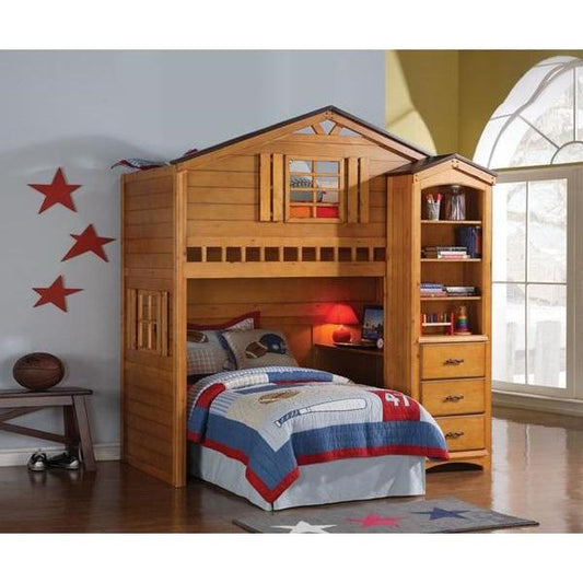 ACME ACME Tree House Loft Bed in Rustic Oak 10160