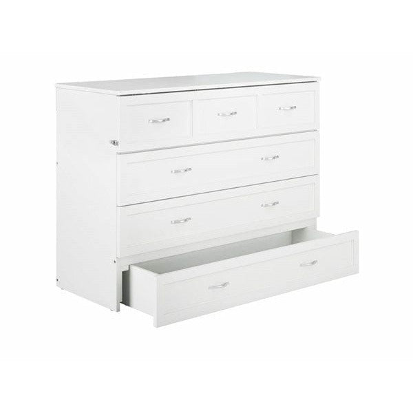 AFI Furnishings Deerfield Murphy Bed Chest Full White with Charging Station White AC583142