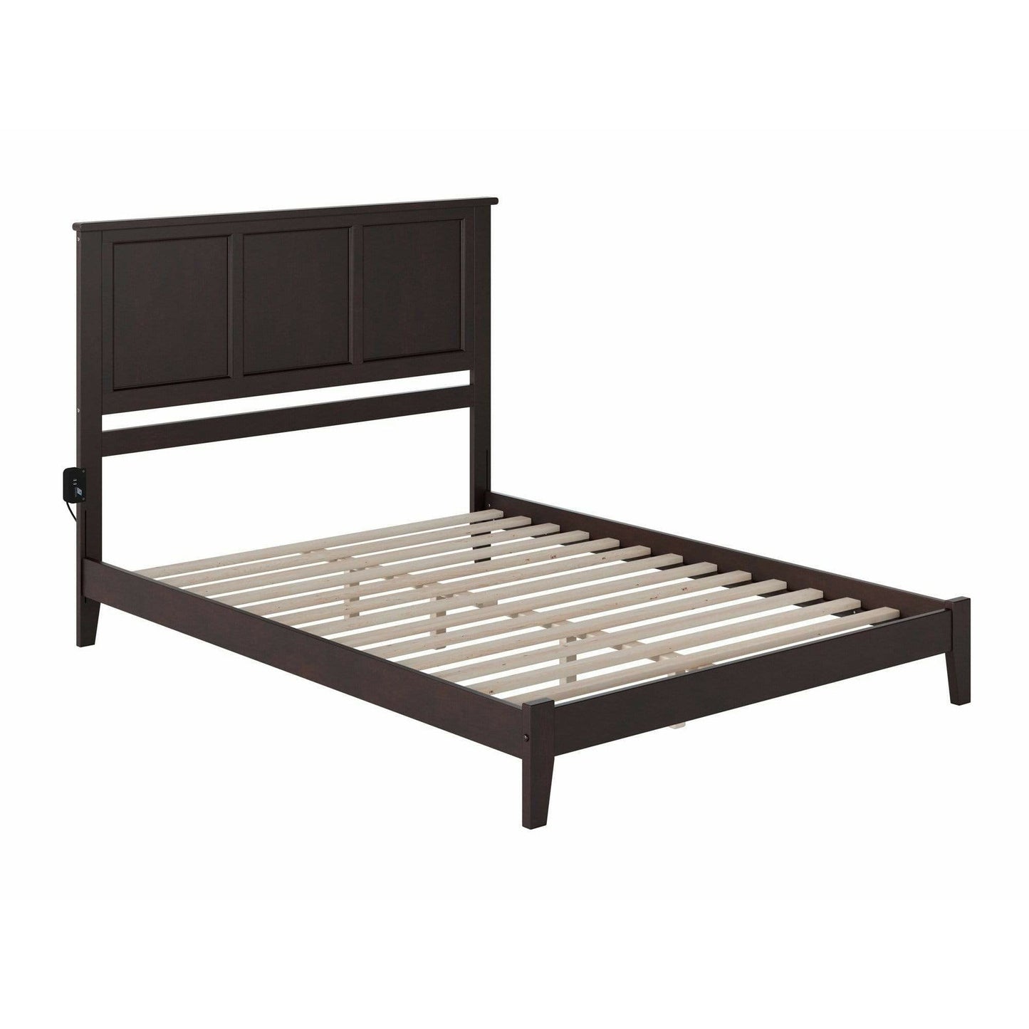 Atlantic Furniture Bed Madison King Platform Bed with Open Foot Board in Espresso