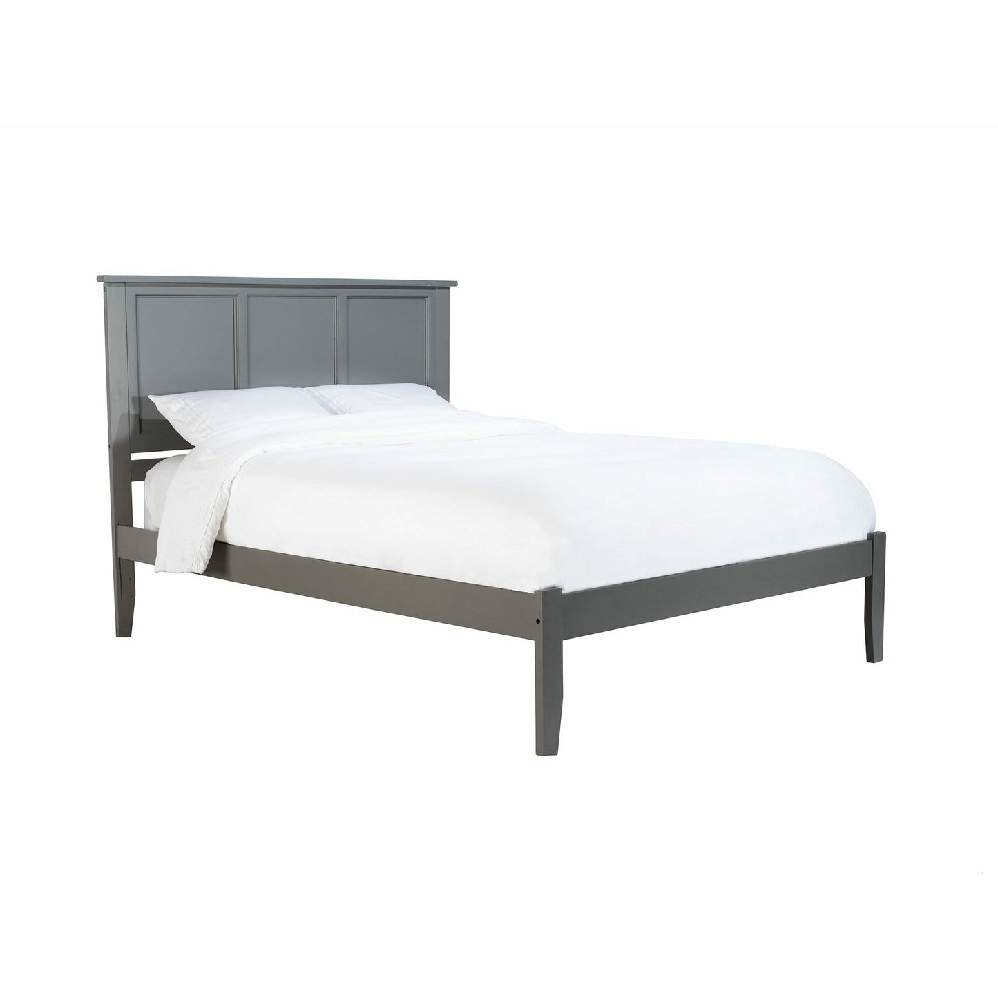 Atlantic Furniture Bed Grey Madison Queen Platform Bed with Open Foot Board in Espresso