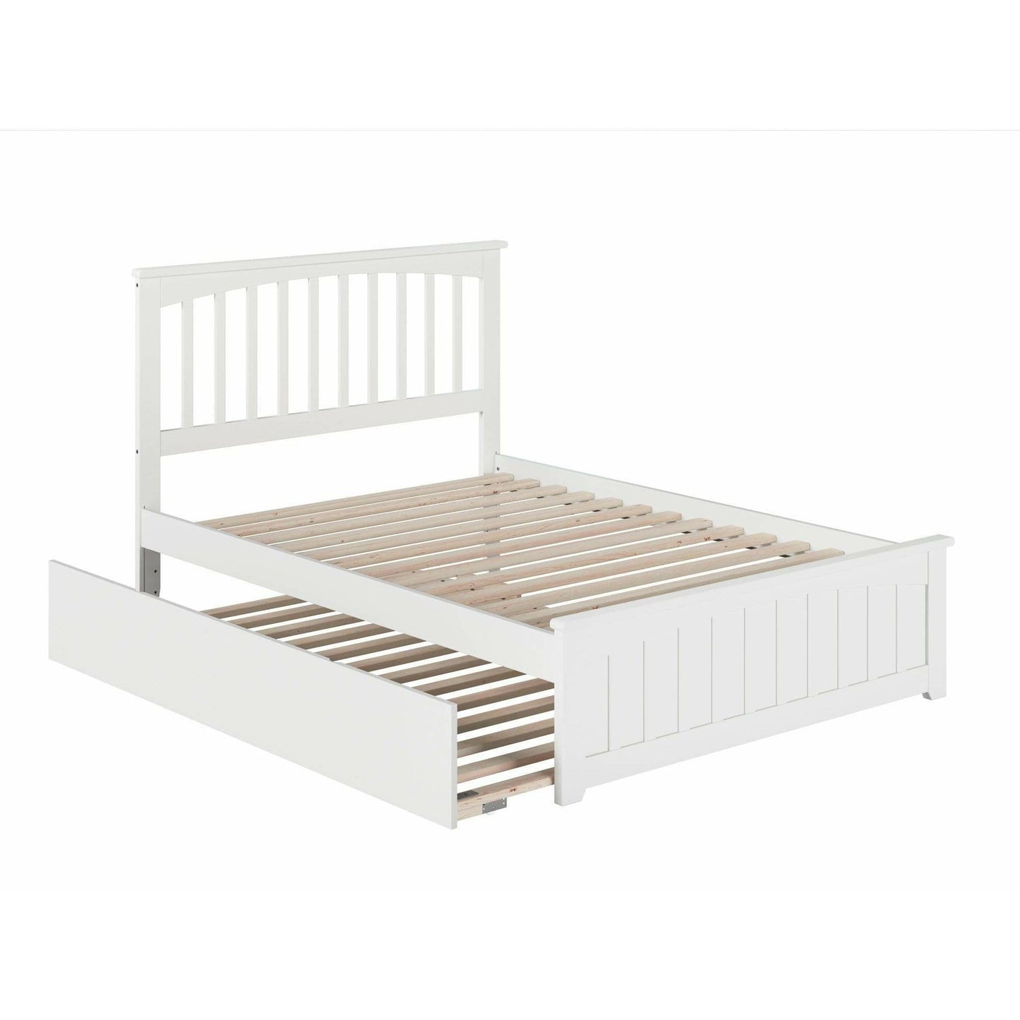 Atlantic Furniture Bed Mission Full Platform Bed with Matching Foot Board with Full Size Urban Trundle Bed in Espresso