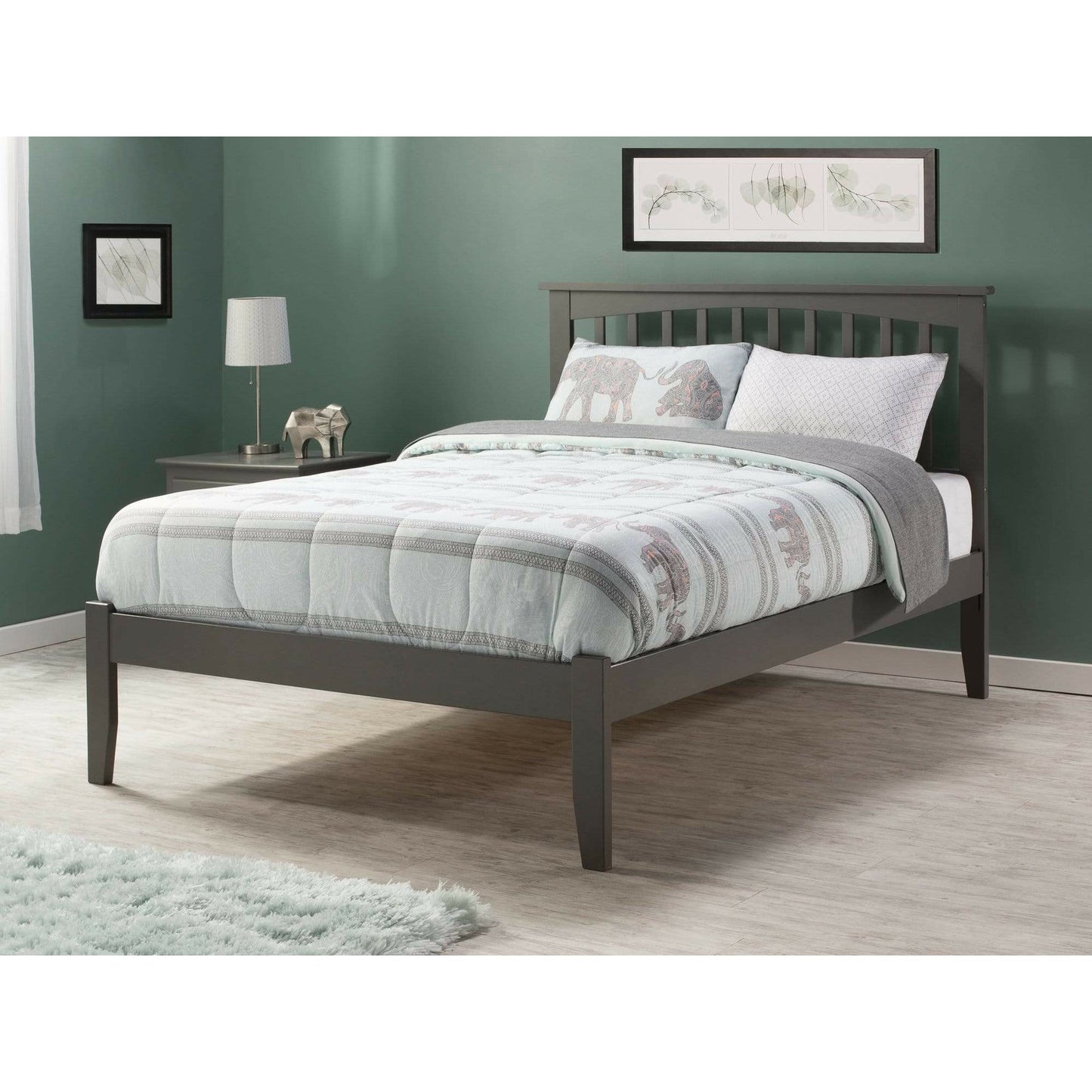 Atlantic Furniture Bed Mission Full Platform Bed with Open Foot Board in Espresso