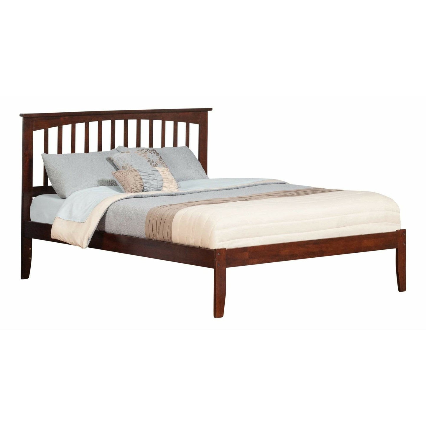 Atlantic Furniture Bed Mission King Platform Bed with Open Foot Board in Espresso