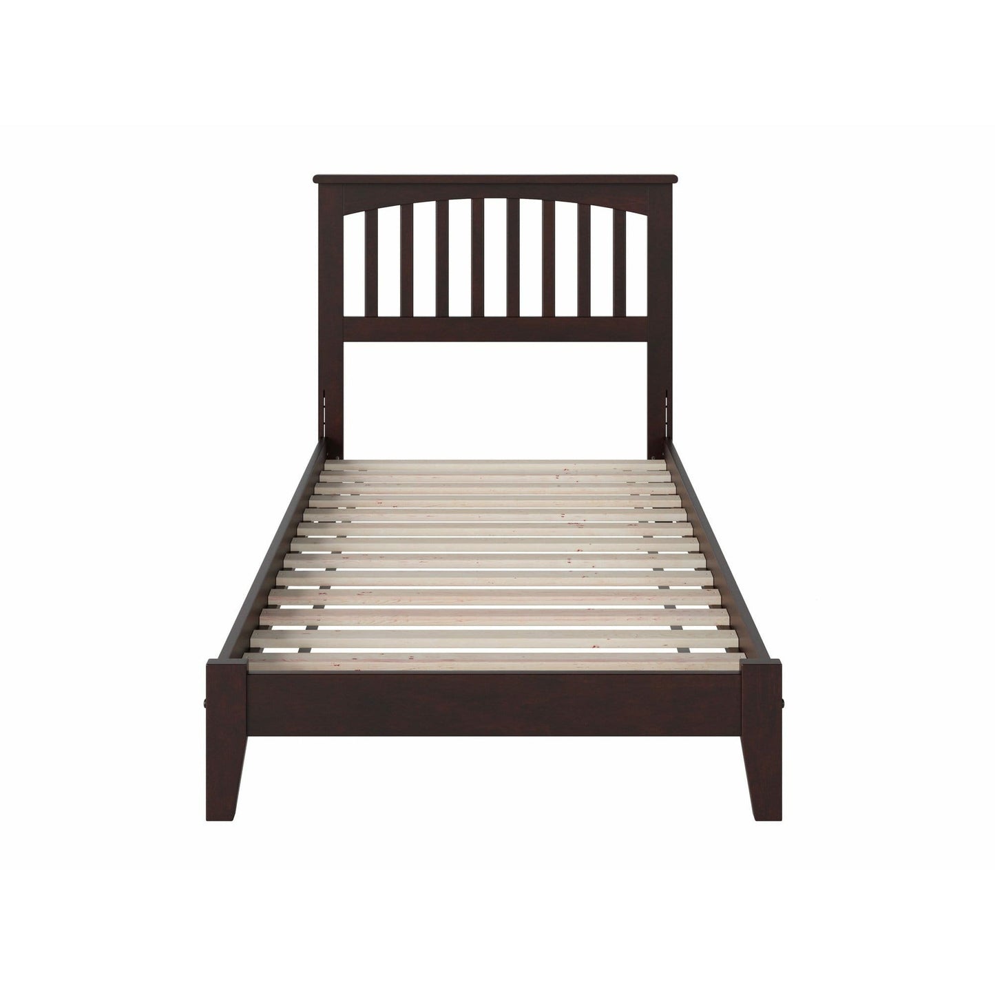 Atlantic Furniture Bed Mission Twin Platform Bed with Open Foot Board in Espresso