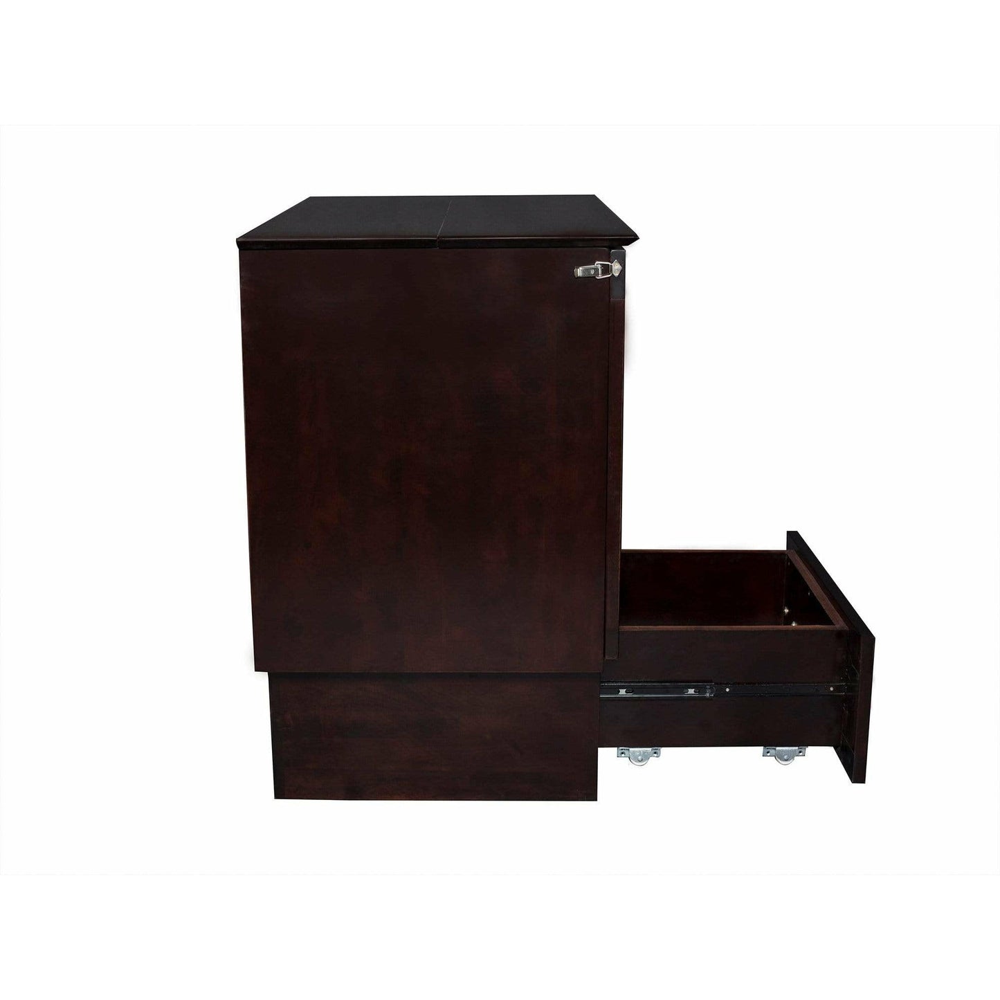 Atlantic Furniture Murphy Bed Chest Nantucket Murphy Bed Chest Twin Espresso with Charging Station & Cool Soft Mattress