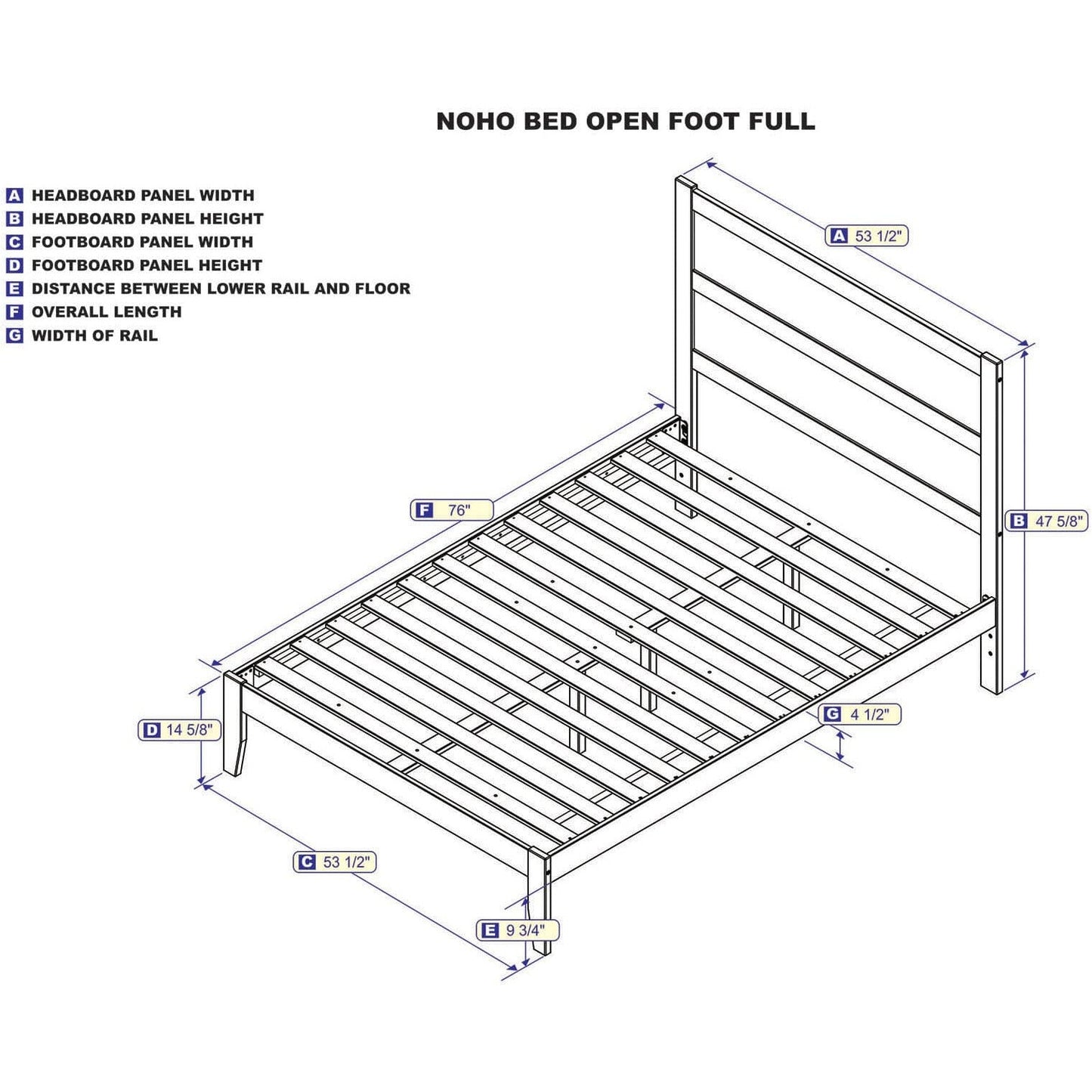 AFI Furnishings NoHo Full Bed in Grey AG9110039